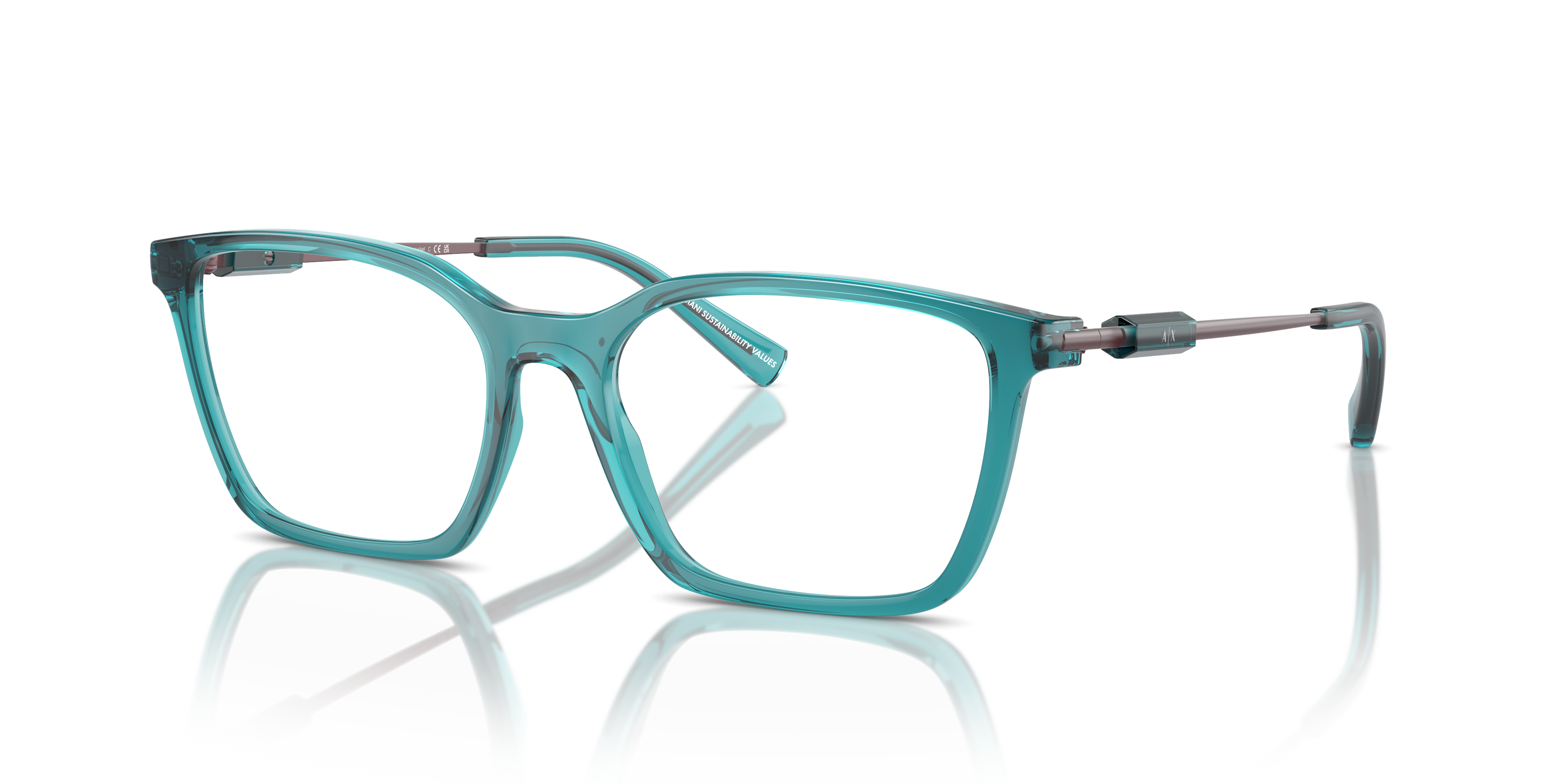 Armani Exchange Unisex Ax3113 Vert Transparent Brillant Size 69$