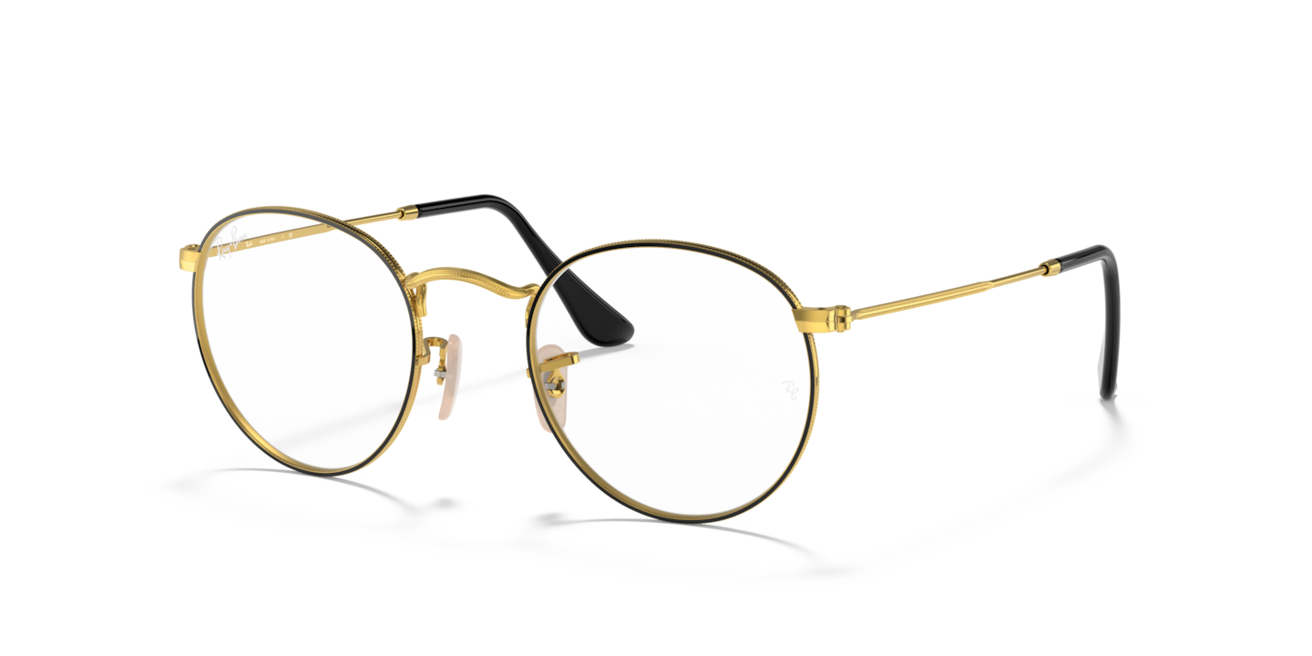 Ray-Ban RB3447V Round Metal Optics Black On Gold
