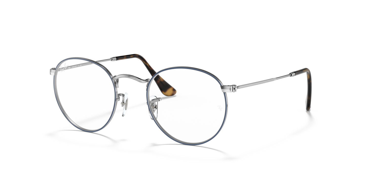 Ray-Ban RB3447V Round Metal Optics Blue On Silver