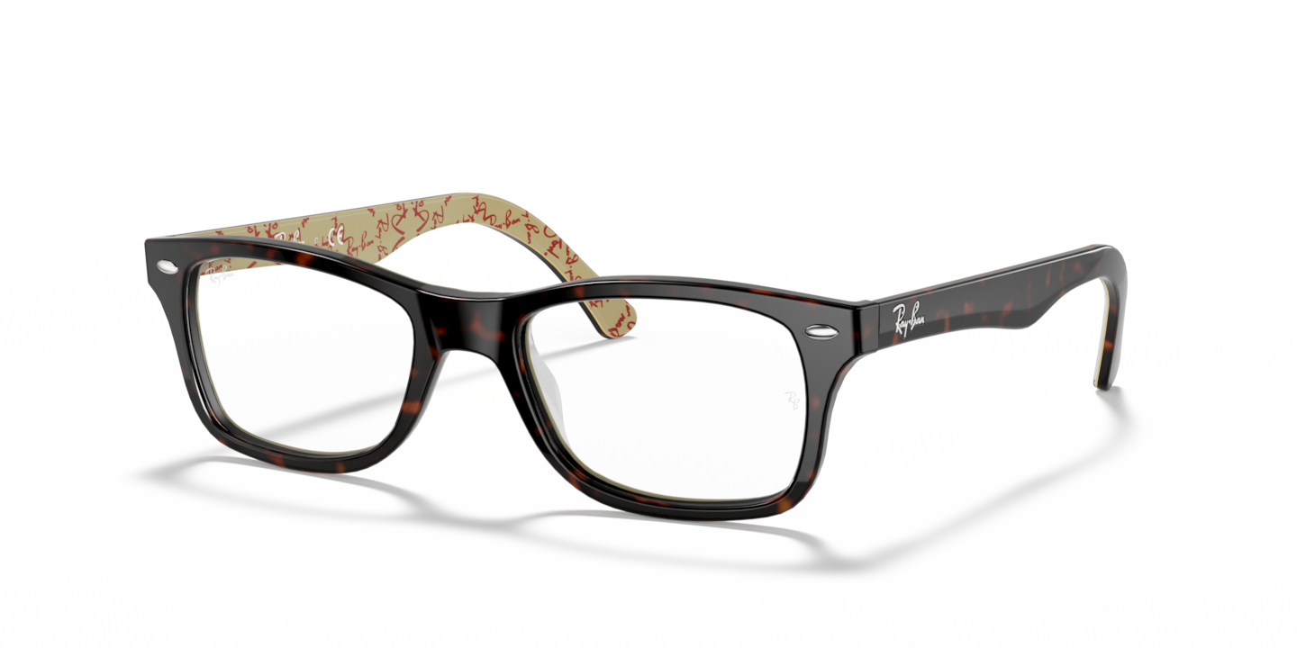 Ray-Ban RB5228 Optics Dark Havana On Beige Texture