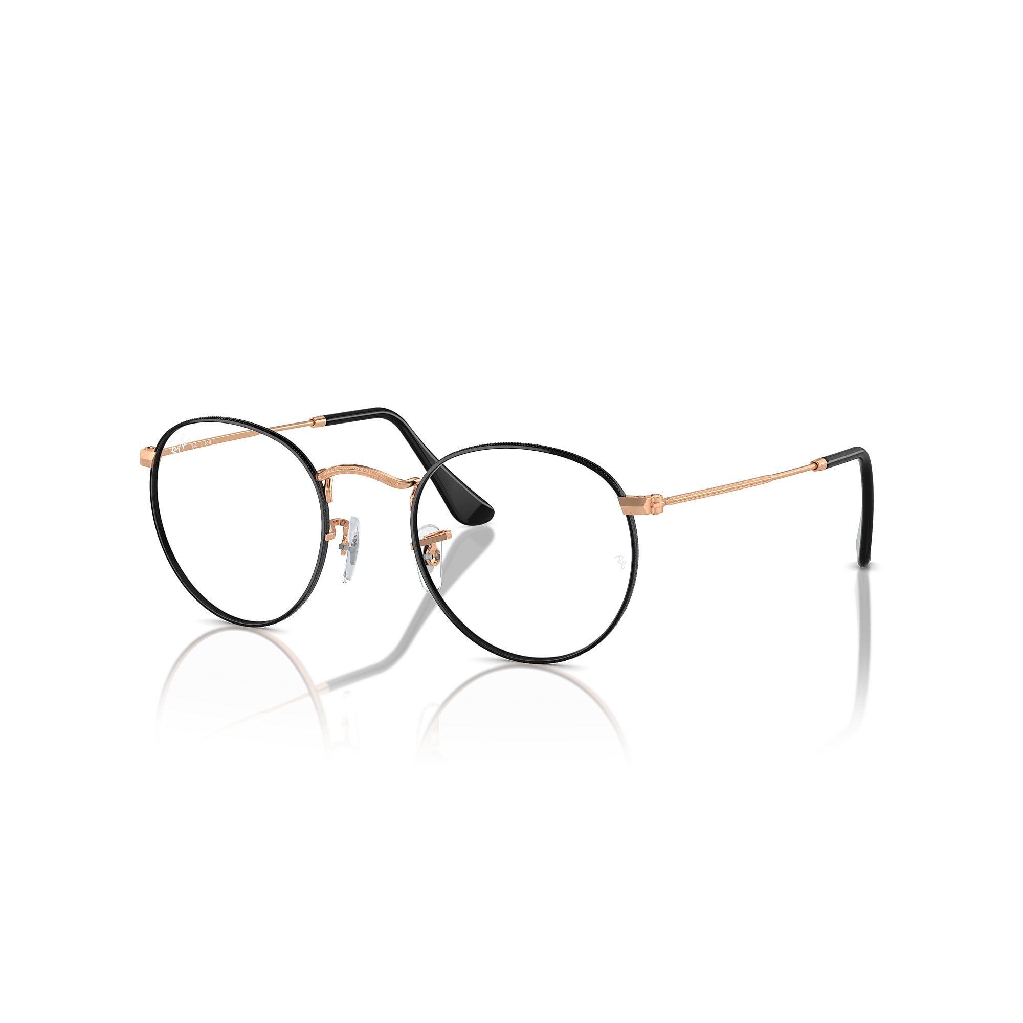 Ray-Ban rb3447v ライトピンク ROUND METAL OPTICS Eyeglasses with Rose Gold Frame - RB3447V