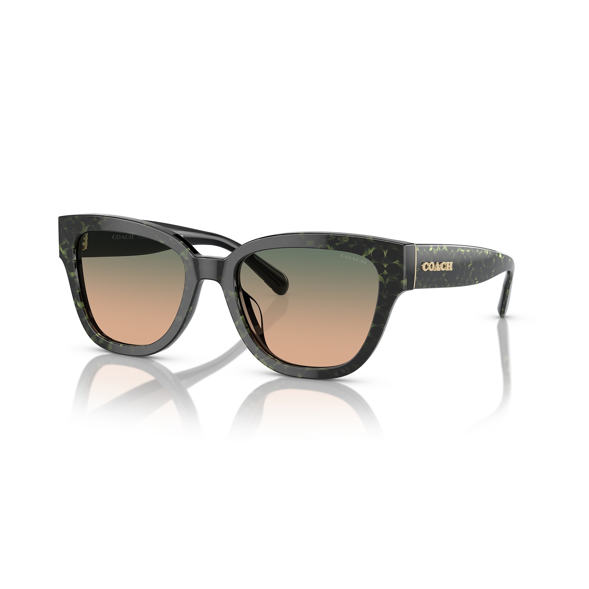 Coach HC7019 L053 Elaina Sunglasses Coach HC8439U CBZ52 M (53 - 19) with Violet lenses and Brown  main image 4