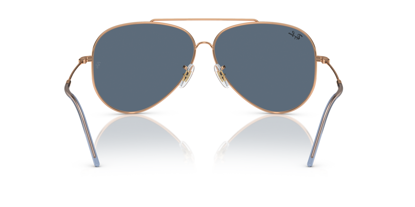 Ray Ban Aviator Blue Lens Rose Gold Frame Sunglasses RB 3449 9035/59-14-135 Ray-Ban RB3449 Sunglasses | FramesDirect.com main image 2