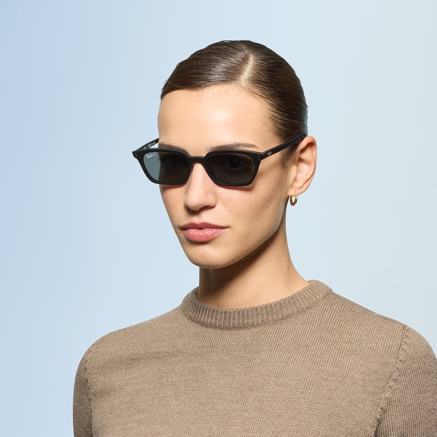 Ray-Ban ZAYA BIO-BASEDスクエア サングラス ZAYA BIO-BASED Sunglasses in Black and Dark Grey Polar