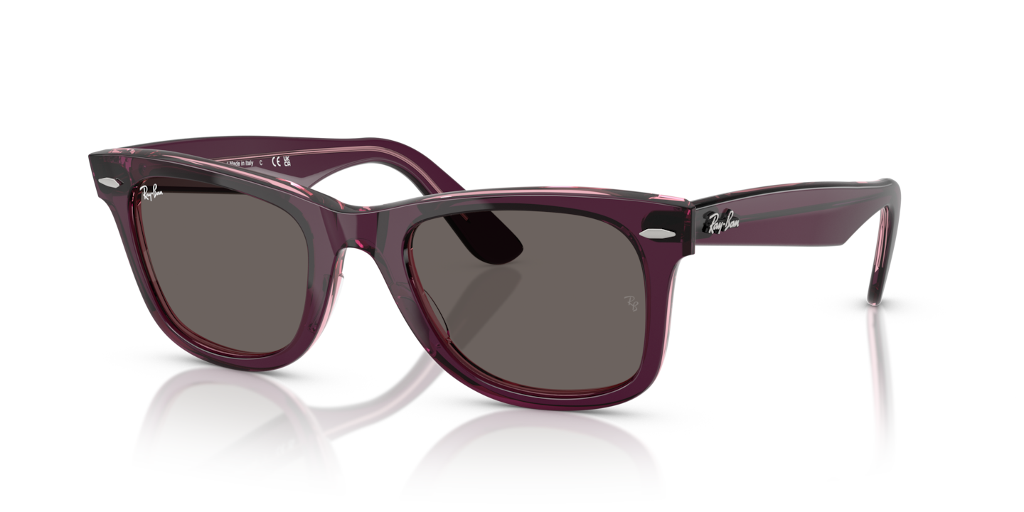 Ray-Ban RB2140 Original Wayfarer Classic Violet On Transparent Pink