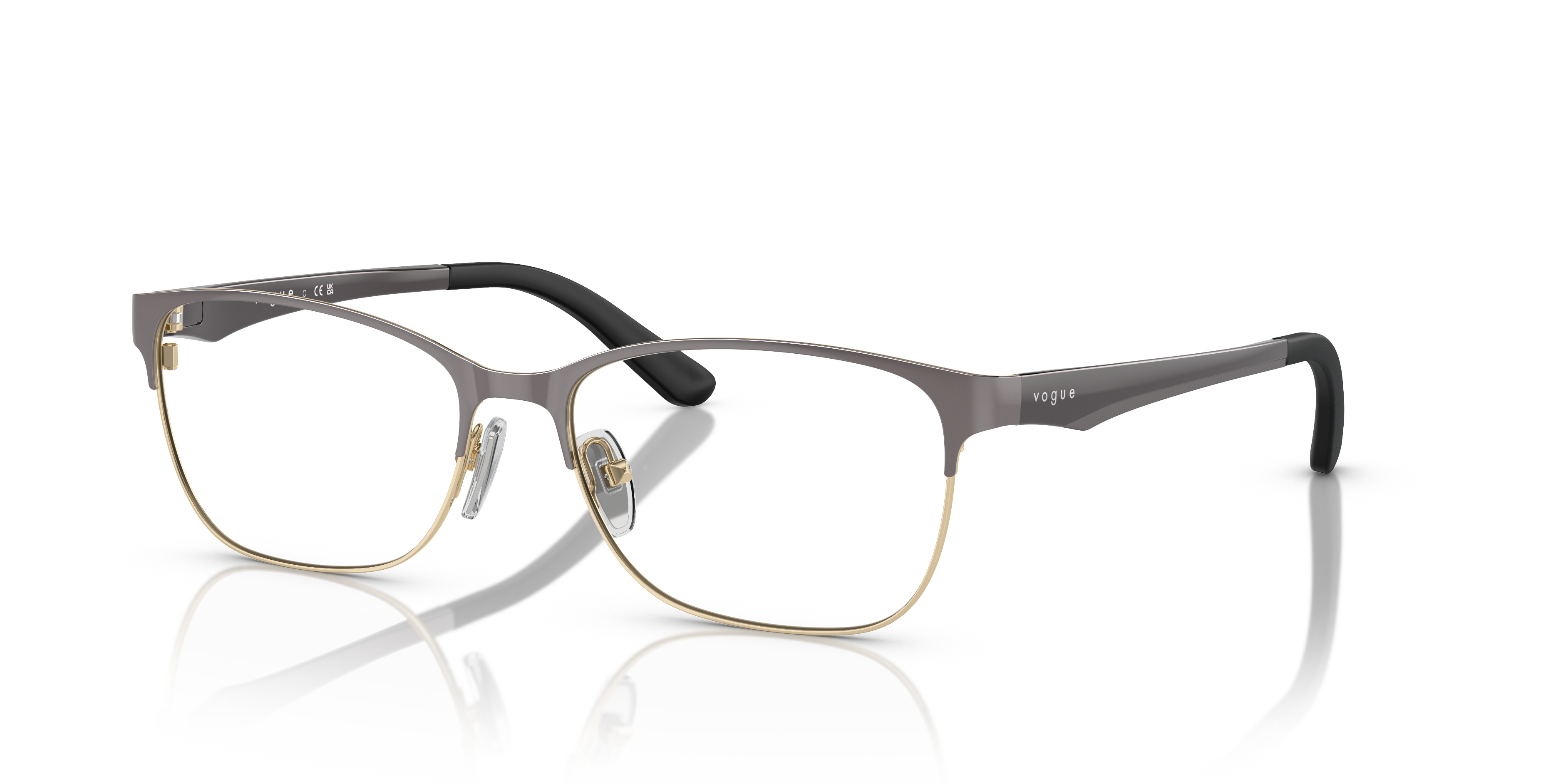 Vogue Eyewear Unisex Vo3940 Top Dark Grey Pale Gold Size Small 128$