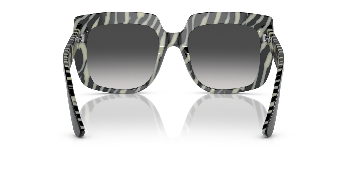 Dolce & Gabbana Black Square Sunglasses Zebra  Stripe Silver Logo Dolce & Gabbana Black on Zebra Gray Gradient | Mercari main image 3