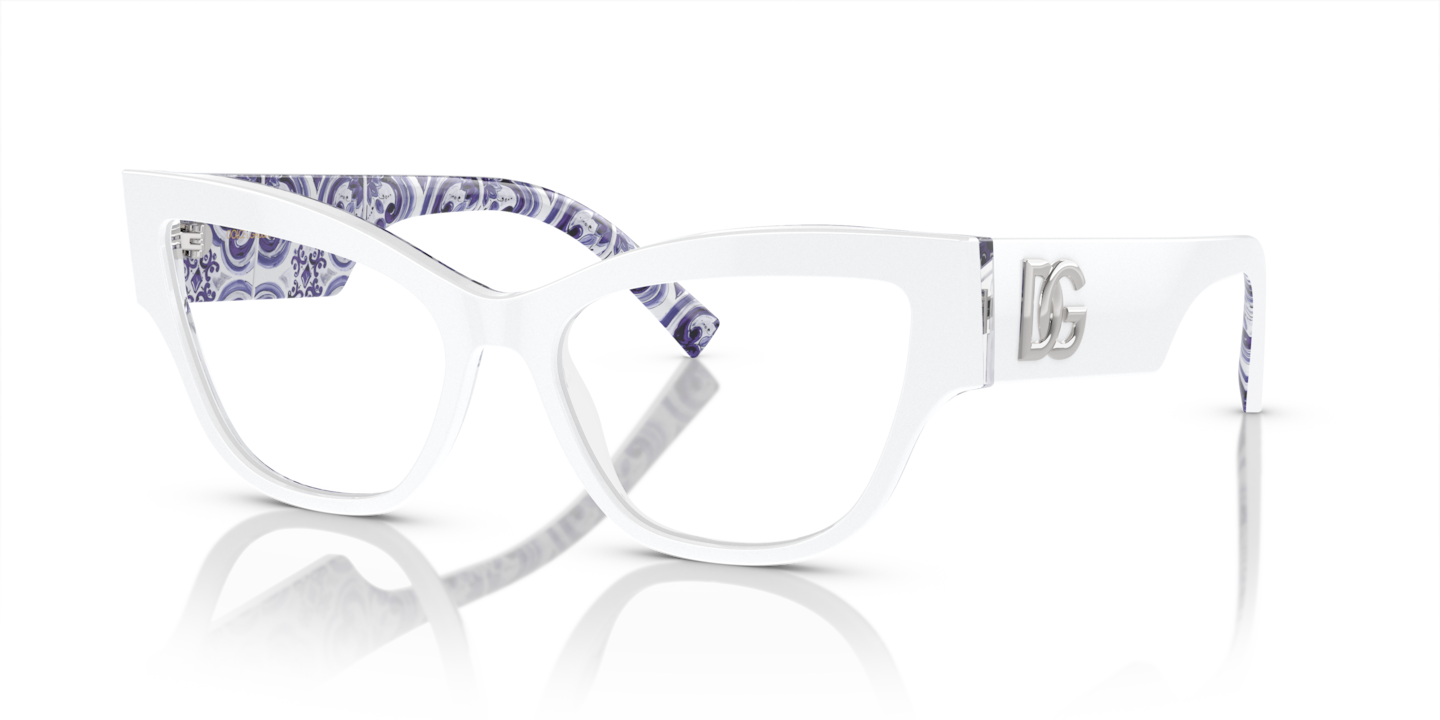 Dolce & Gabbana DG3378 White On Blue Maiolica