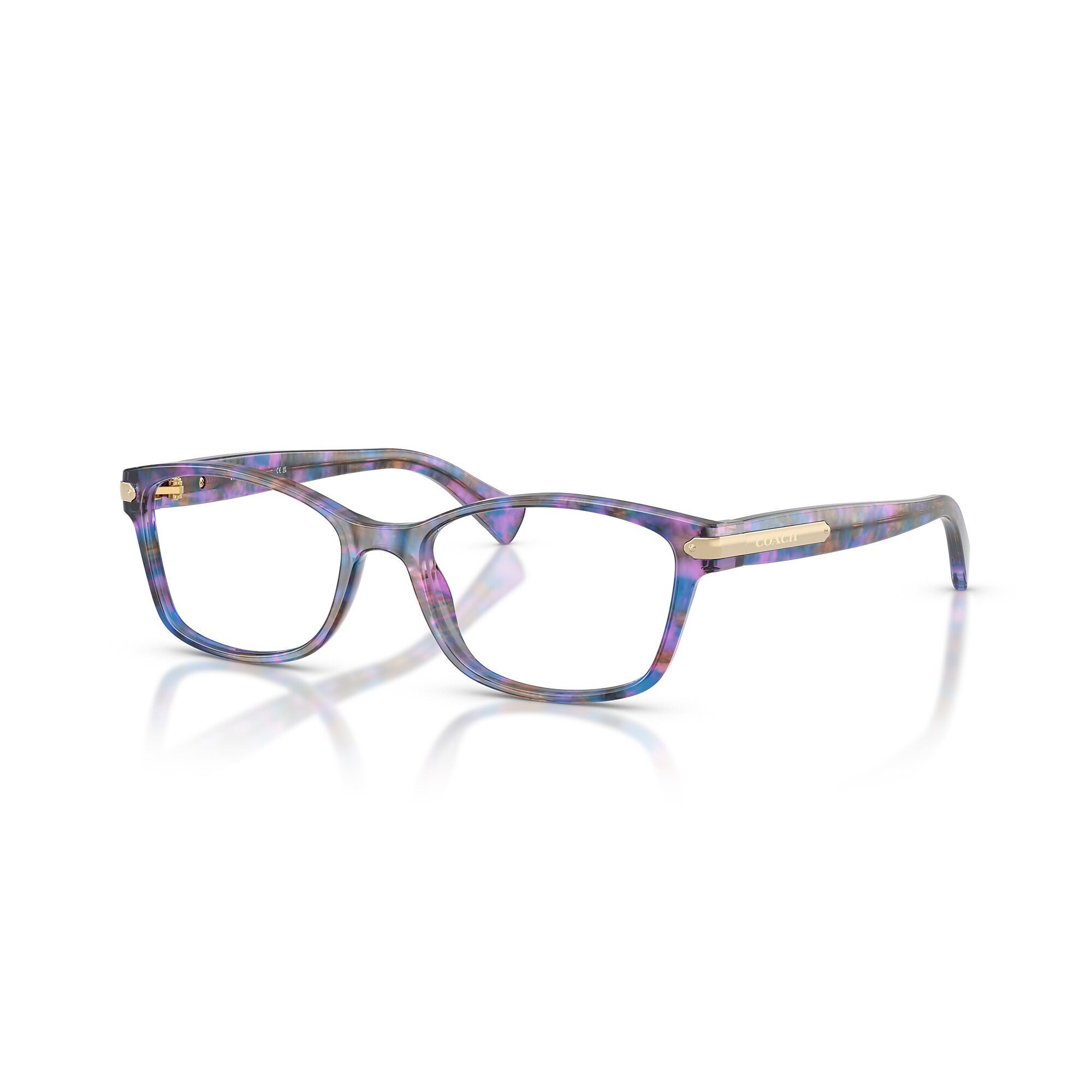 Coach Eyeglasses FRAMES ONLY HC6065 Cat Eye 51-17-135 Confetti Purple Brown 244 Coach Women main image 3