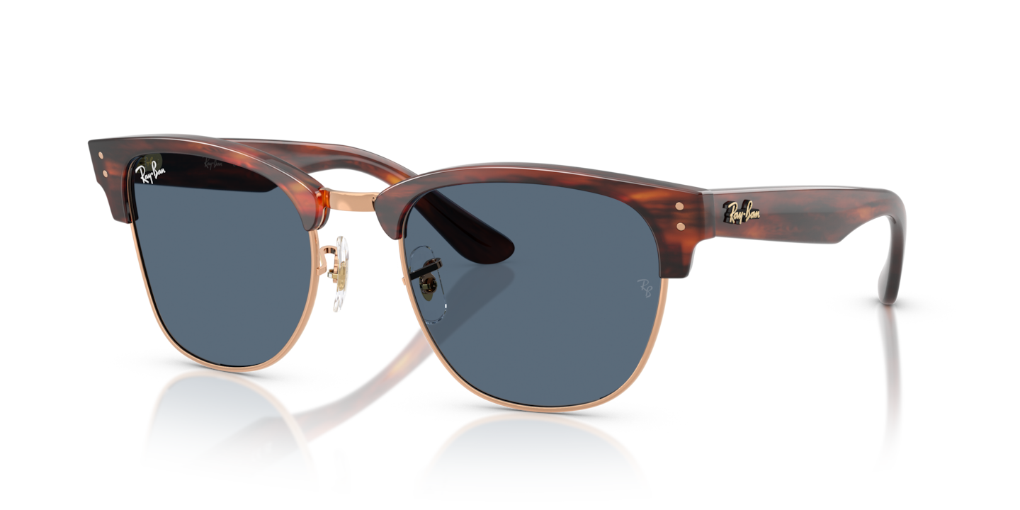 Ray-Ban RBR0504S Clubmaster Reverse Striped Havana On Rose Gold