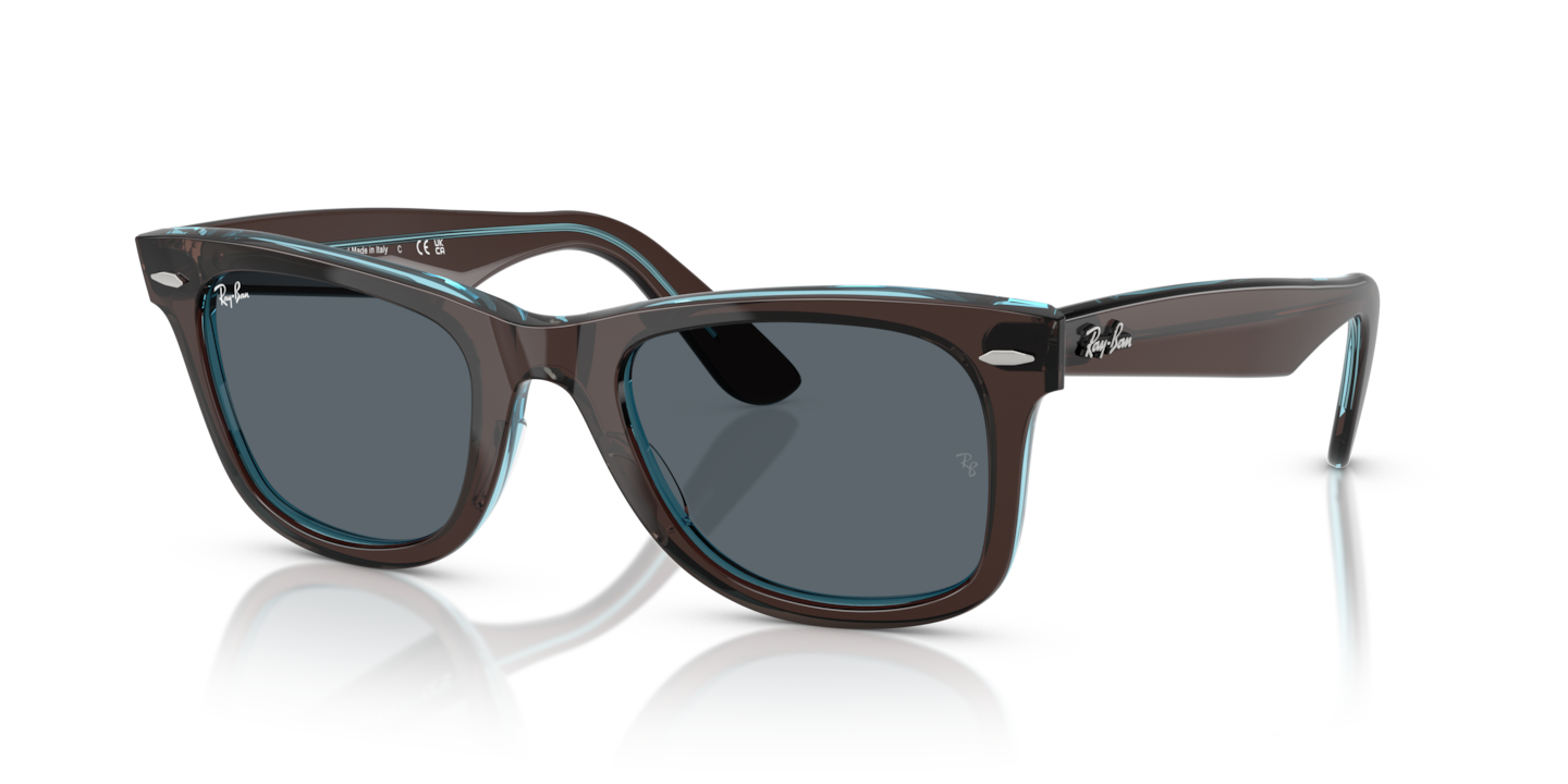 Ray-Ban RB2140 Original Wayfarer Classic Brown On Transparent Blue