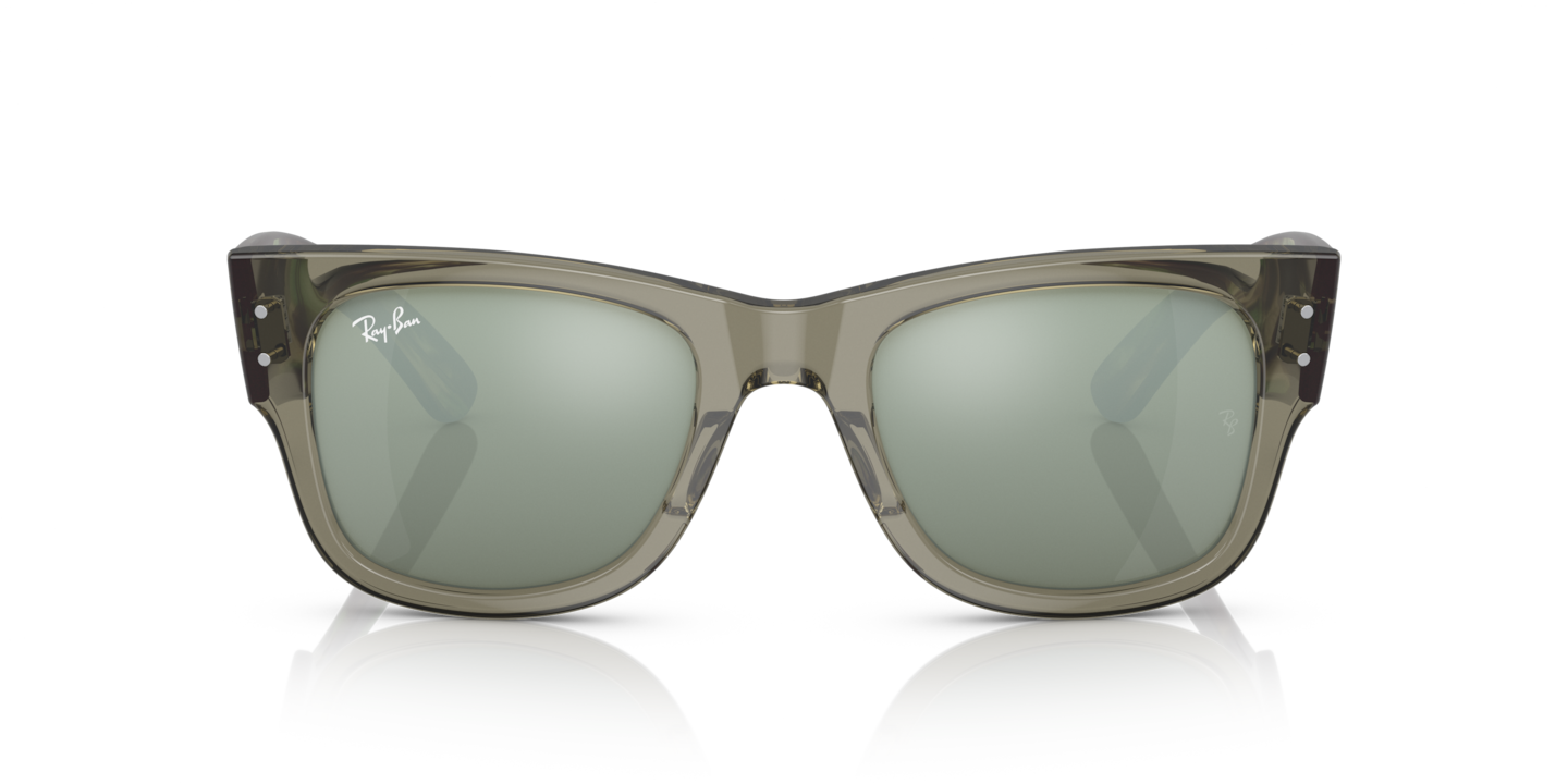Ray-Ban MEGA WAYFARER ポリッシュトランスペアレントグリーン MEGA WAYFARER BIO-BASED Sunglasses in Transparent Blue and