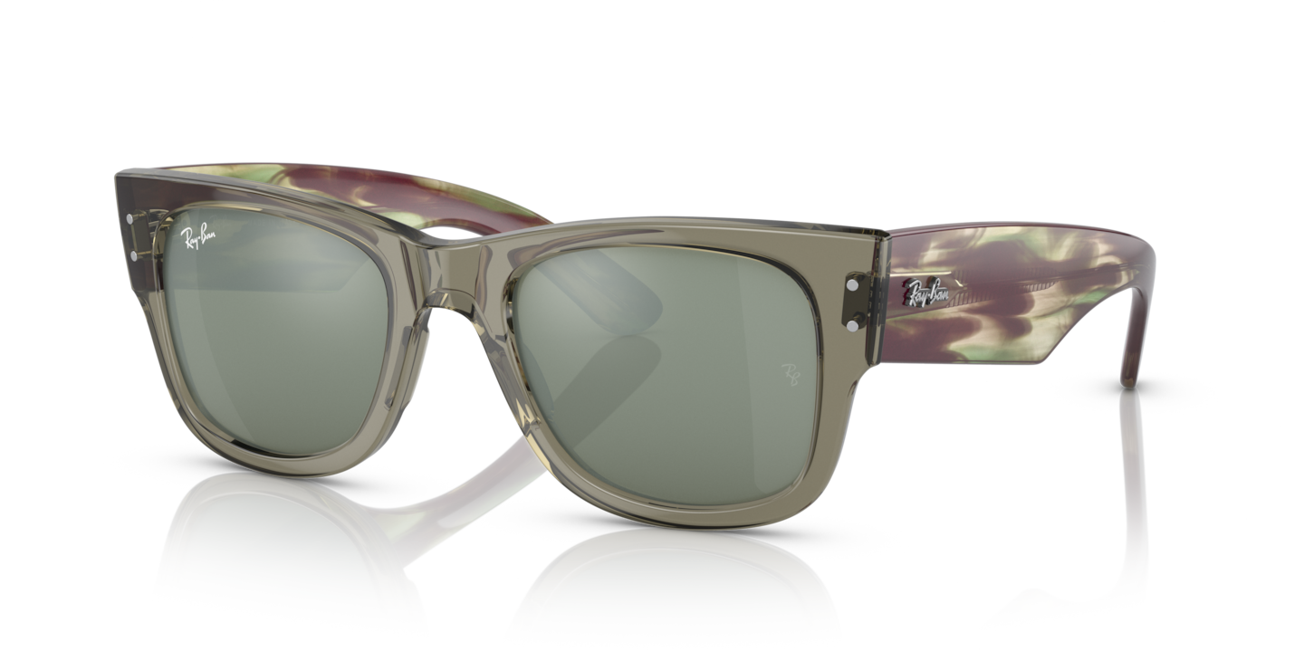 Ray-Ban MEGA WAYFARER ポリッシュトランスペアレントグリーン Sunglasses Ray-Ban RB0840S Mega Wayfarer | Free Shipping
