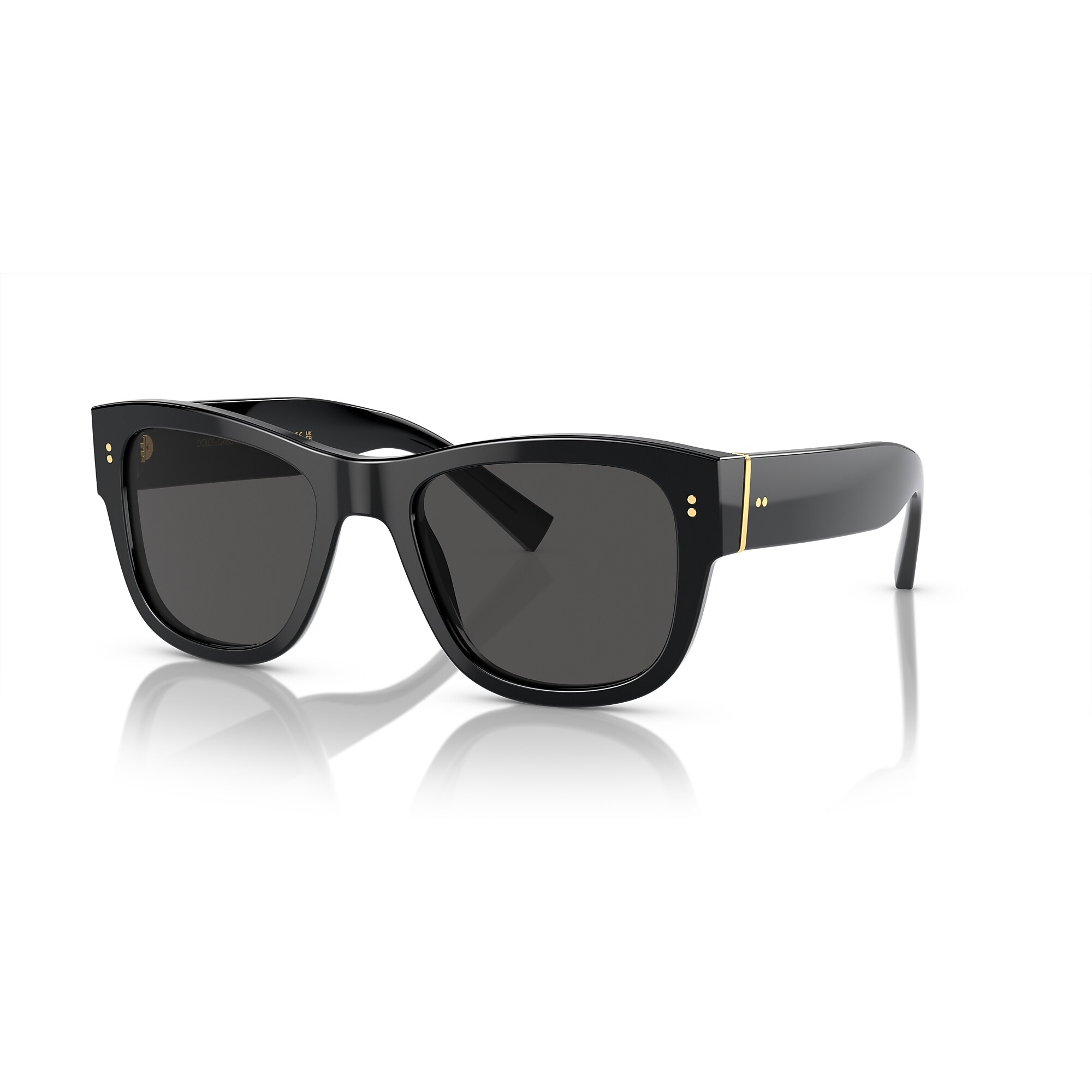 Dolce & Gabbana Black Sunglass Shield with Gold DG Accent Dolce&Gabbana DG6205 501/87 Sunglasses - Pretavoir main image 3