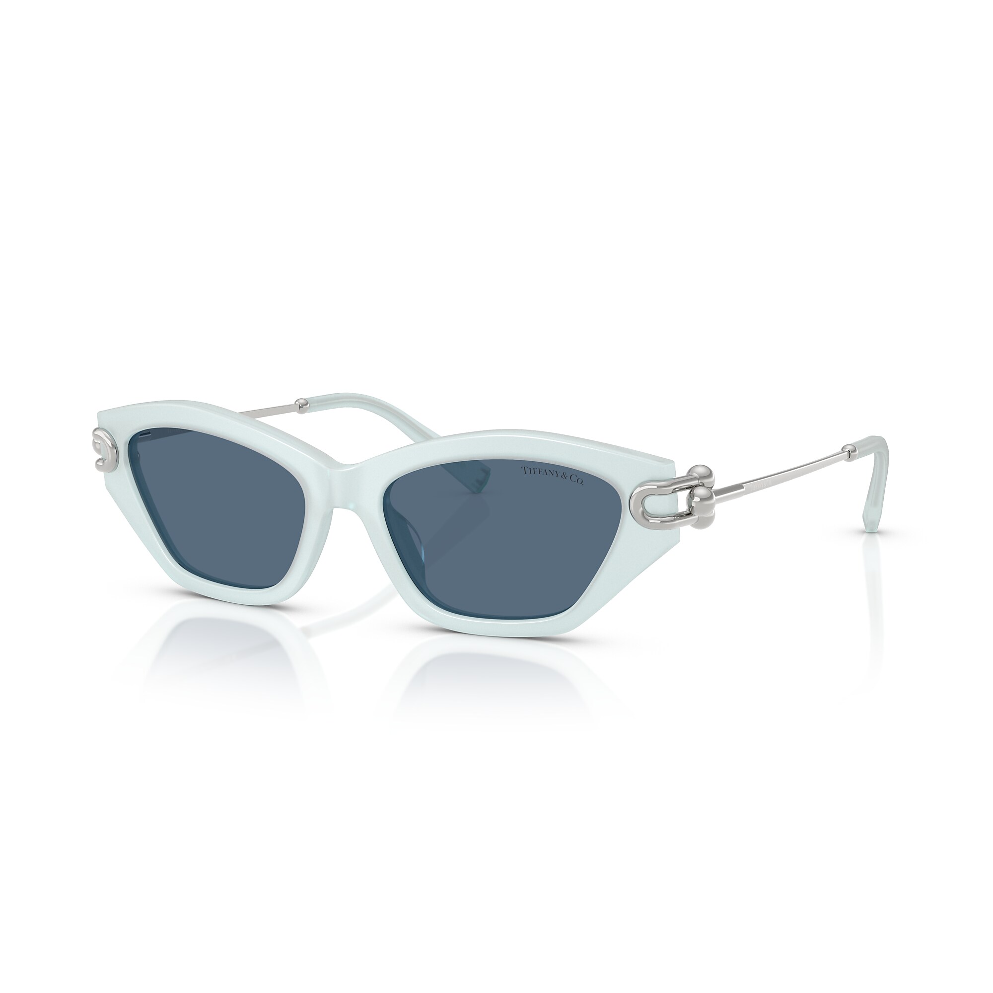 New Tiffany & Co. Silver Frame Sunglasses with Blue Lenses Buy Tiffany & Co. Sunglasses Silver Frame, Azure Gradient  main image 4