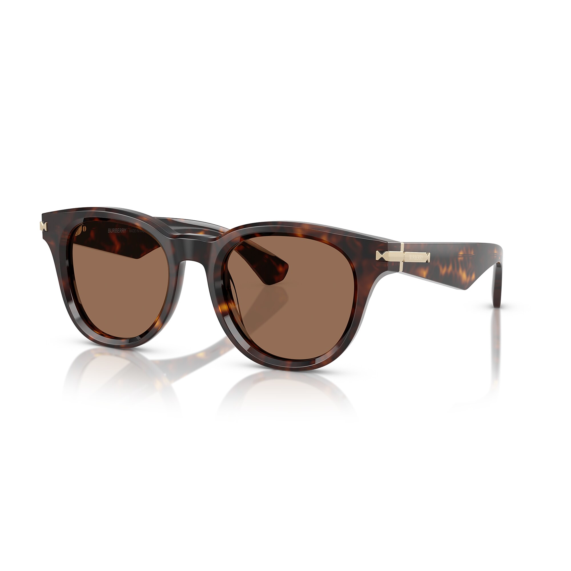 Burberry Women\'s Dark Havana UVA Sunglasses! Round Sunglasses in Dark havana | Burberry® Official main image 2