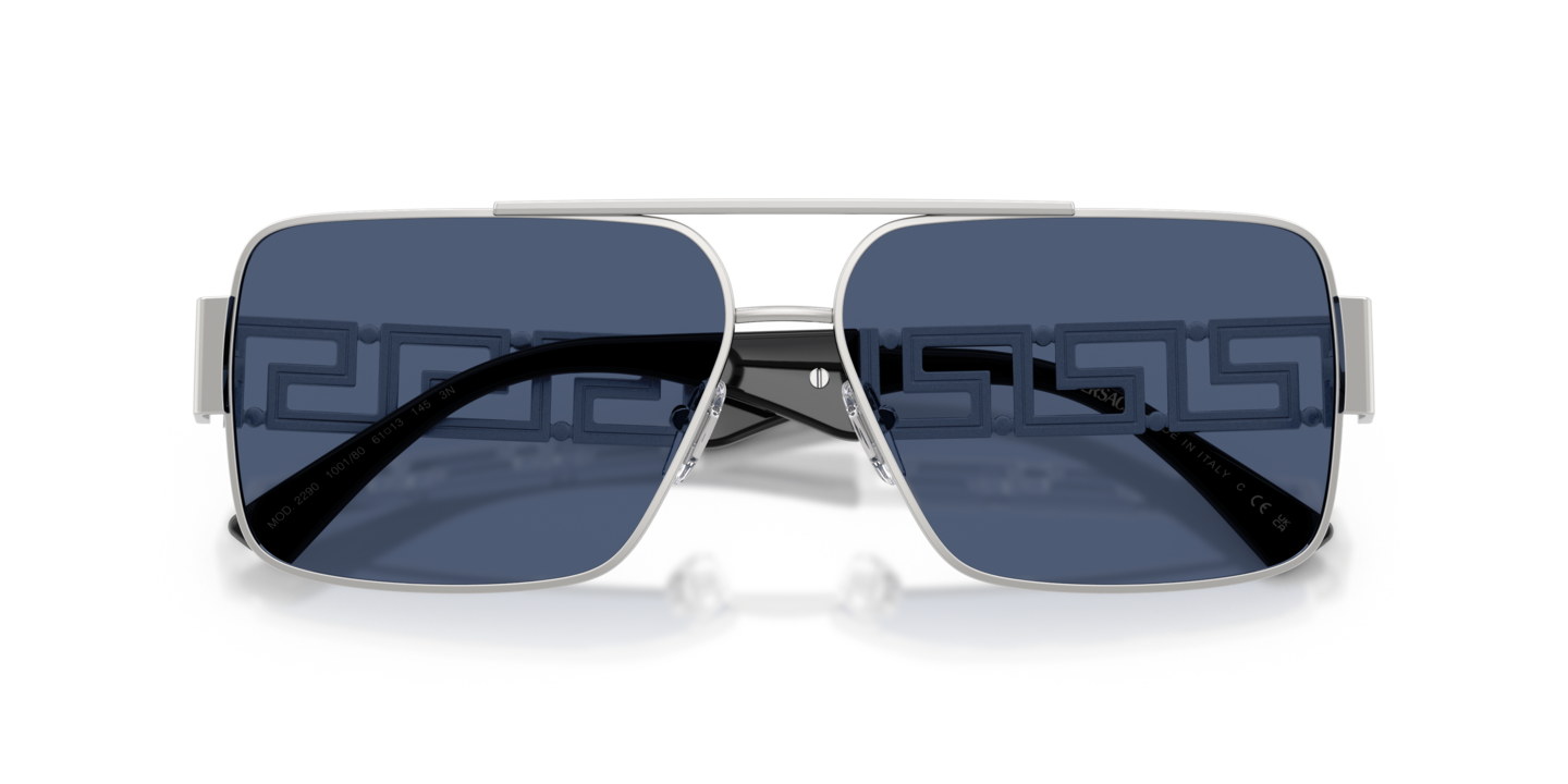 NEW VERSACE SUNGLASSES VE2290 10016G SILVER/GRAY UNISEX EYEWEAR VE2290 1001/6G Sunglasses Versace VE2290 | Free Shipping | Glasses.com® main image 3