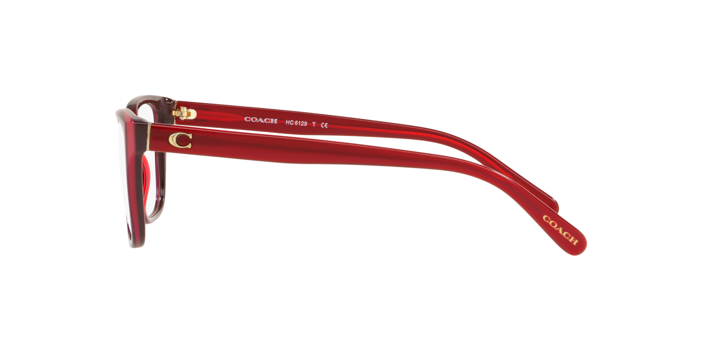Coach HC6129 Cat Eye Burgundy Red Eyeglasses Coach HC6129 5532 Eyeglasses Berry Laminate Red Rectangular  main image 2