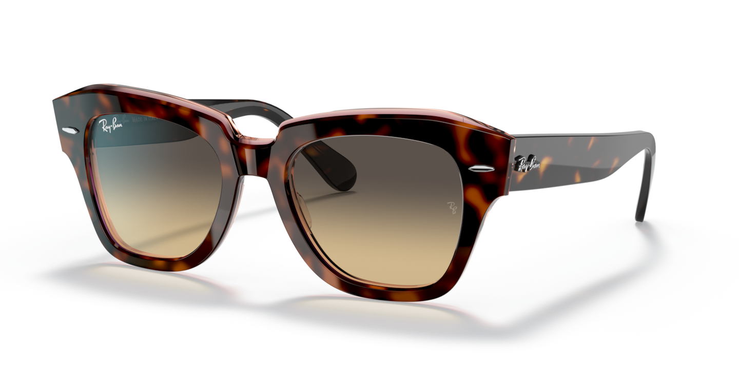 Ray-Ban RB2186 State Street Havana On Transparent Pink