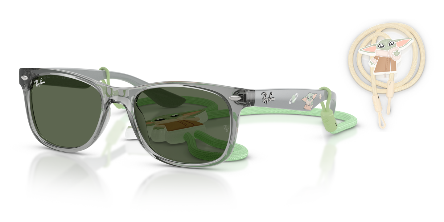 Ray-Ban RB9052S Ray-Ban Star Wars™ – Grogu Mini New Wayfarer Transparent Grey