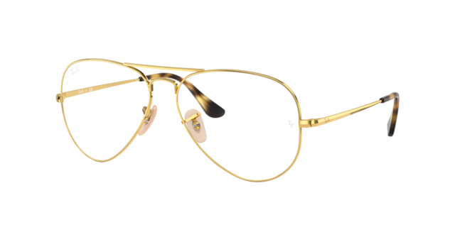 Ray-Ban◇Aviator Optics/サングラス/メタル/ゴールド/クリア/rb6489