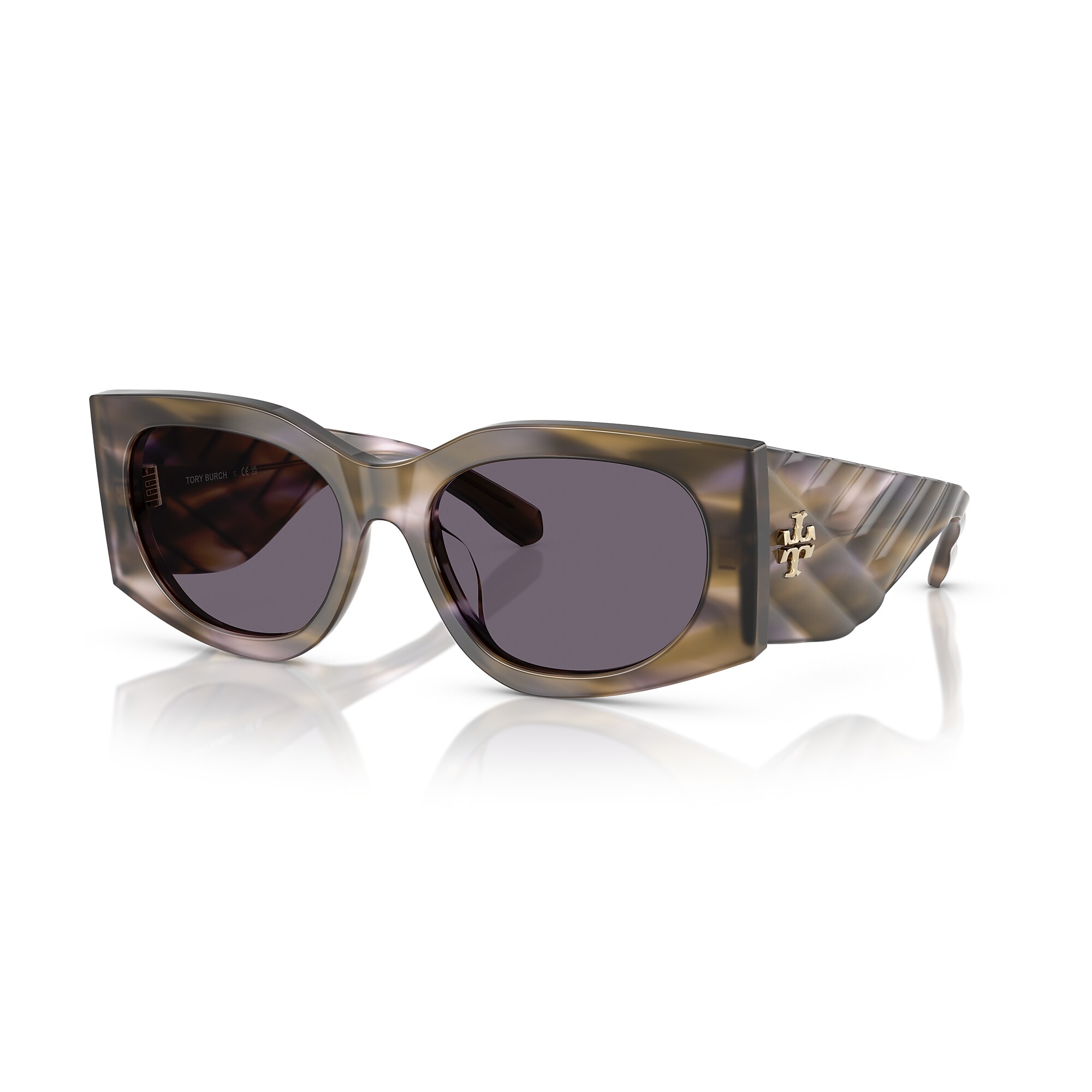 Tory Burch Sunglasses with Orange Case and Purple Lenses Tory Burch TY7187U M (53 - 18) with Brown lenses and Red  main image 3