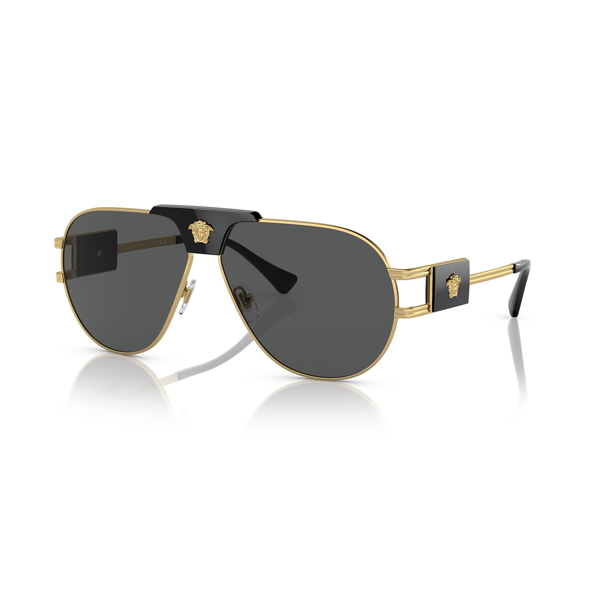 Versace VE2295 1252/1A Oval Sunglasses - Pale Gold/Violet Versace VE2245 L (60 - 13) with Violet lenses and Gold frame  main image 4