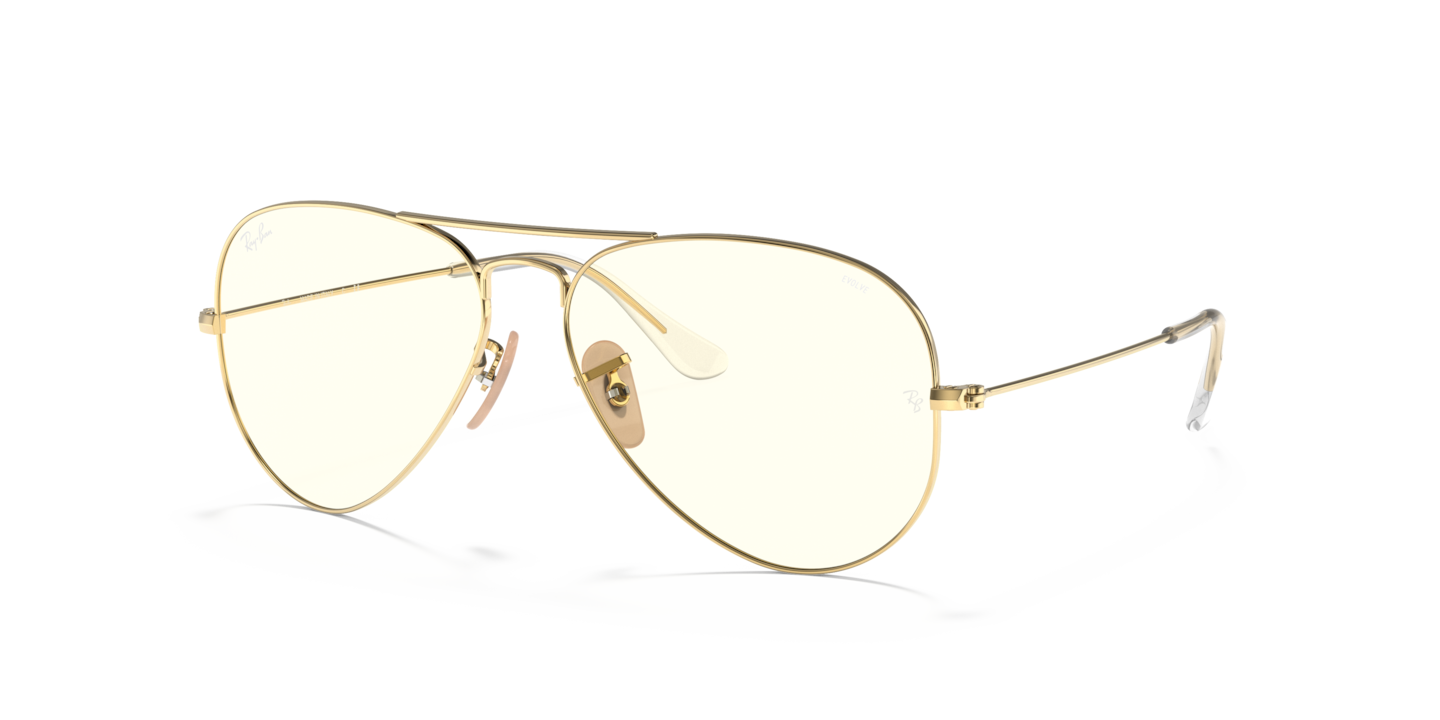Ray-Ban RB3025 Aviator Clear Evolve Arista Gold