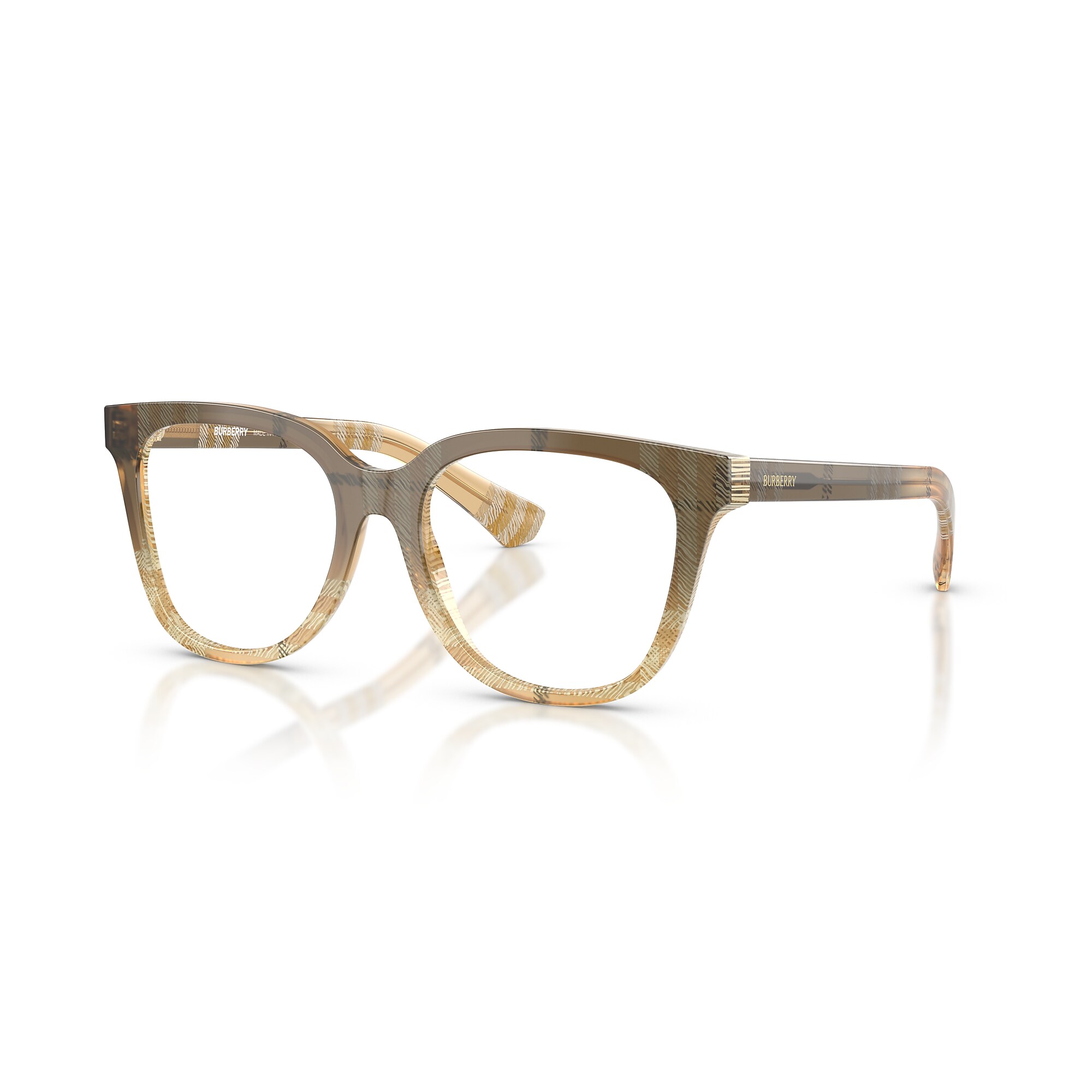Burberry Cream and Tan Glasses with Sleek Design Eyeglasses Burberry BE2439 | Free Shipping | Glasses.com® main image 4