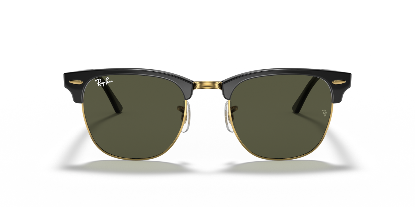 Ray-Ban Clubmaster サングラス ブラック/ゴールド CLUBMASTER CLASSIC Sunglasses in Black On Gold and G-15
