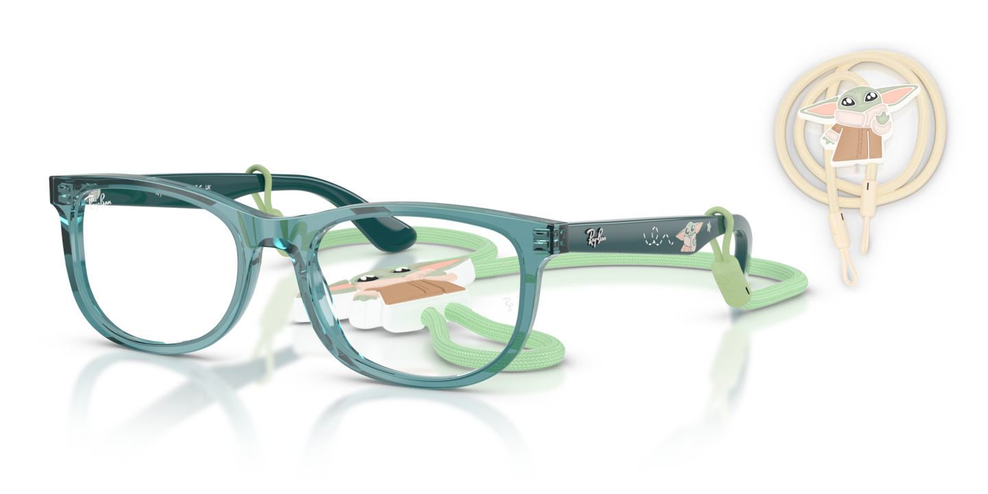 Ray-Ban RB1642 Ray-Ban Star Wars™ – Grogu Mini New Wayfarer Optics Transparent Petroleum