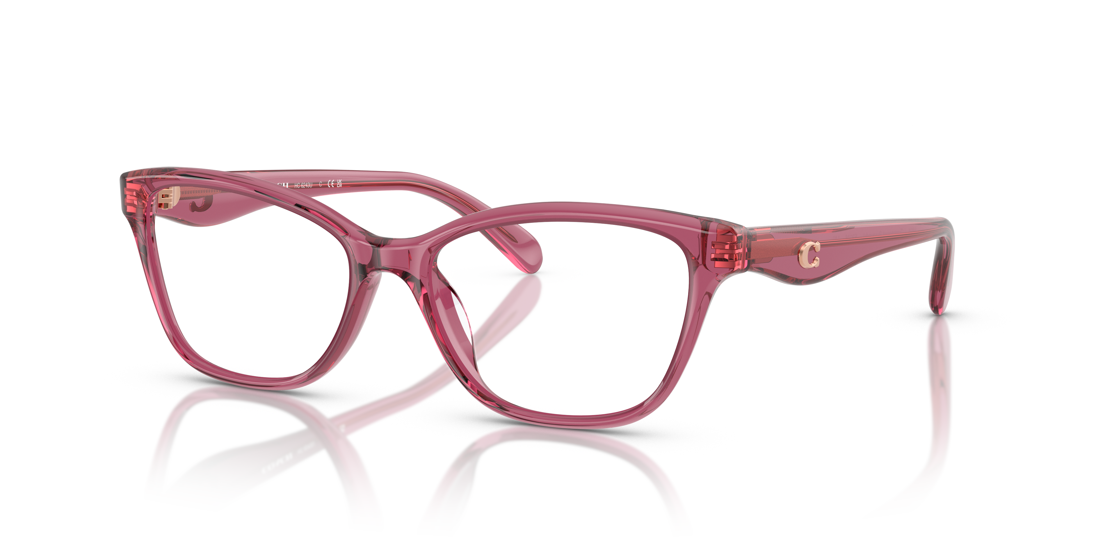 Coach Unisex Hc6243u Transparent Burgundy Size $147