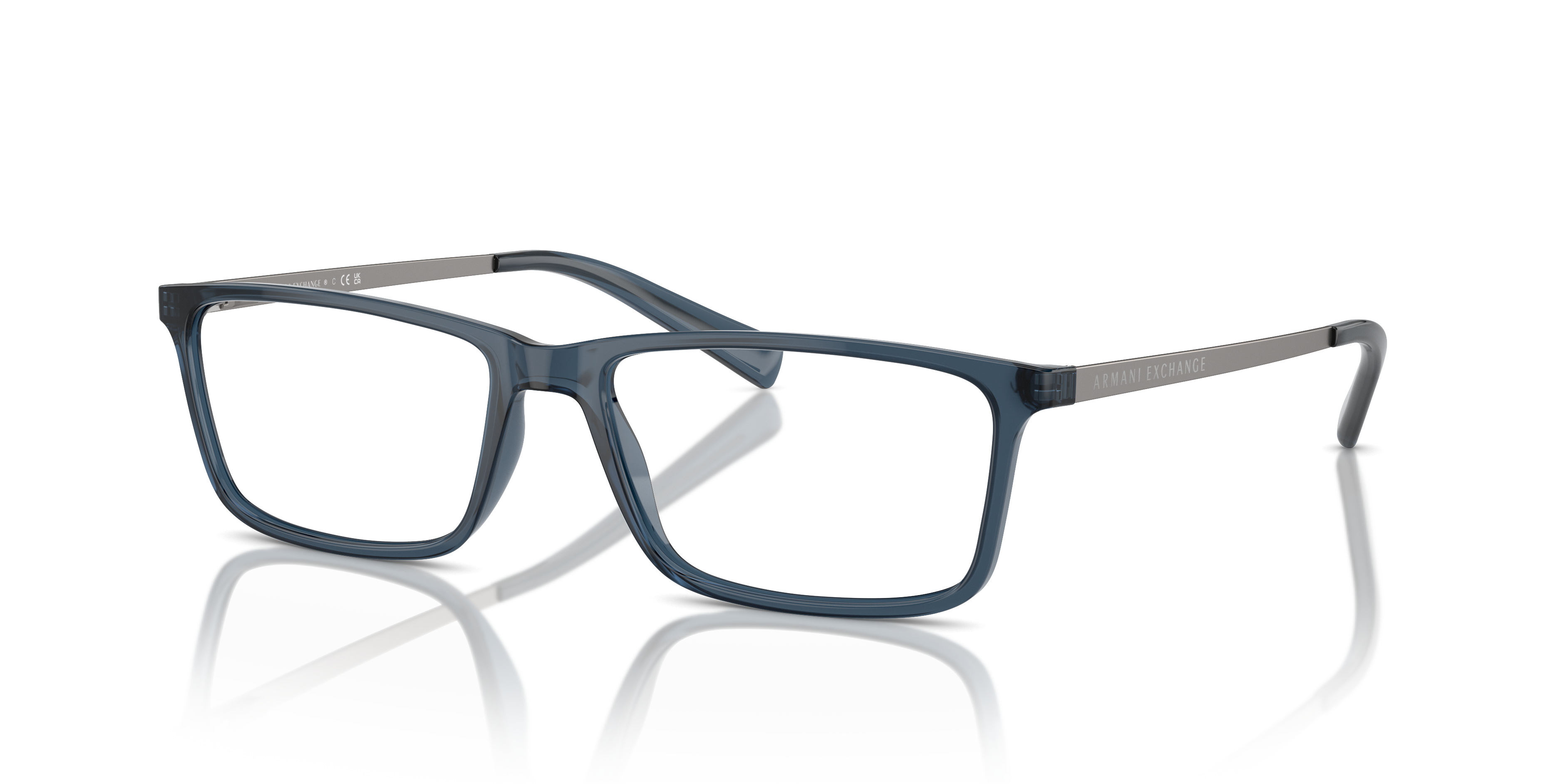 Armani Exchange Unisex Ax3027 Transparent Blue Size Large 138$