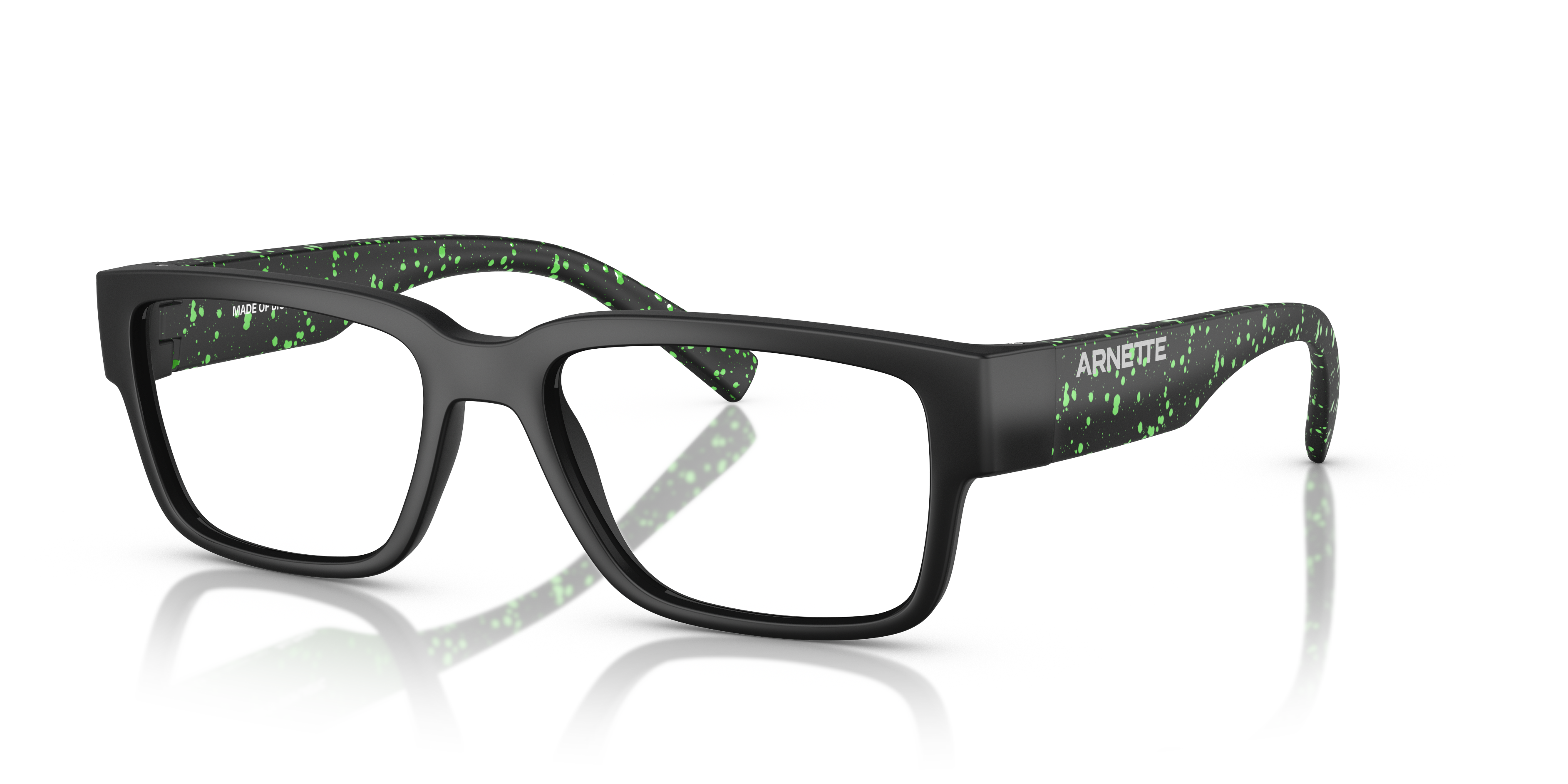 Arnette Unisex An7261 Noir claboussure Verte Gecko Size 57$