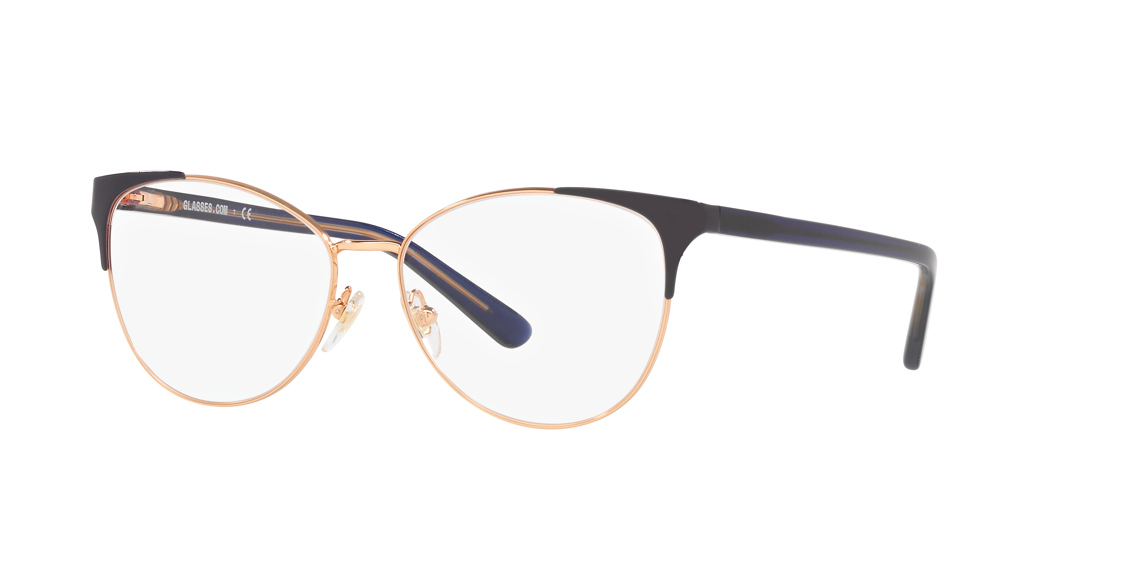 Glassescom Unisex Gk1002 Rose Gold Shiny Blu On Top Bar Size Standard 58$