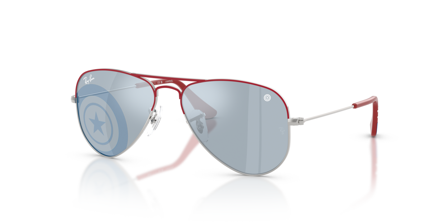 Ray-Ban RB9506S Ray-Ban MARVEL© - Captain America Mini Aviator Silver With Top Red