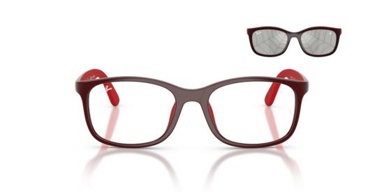 RB9644S Ray-Ban MARVEL© - Spiderman RB9644S Kids Ray-Ban Polished Dark and Rubber Red