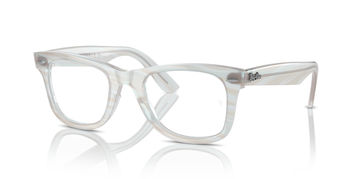 Ray-Ban RB4340V Wayfarer Ease Optics Change Photo Striped Light Blue