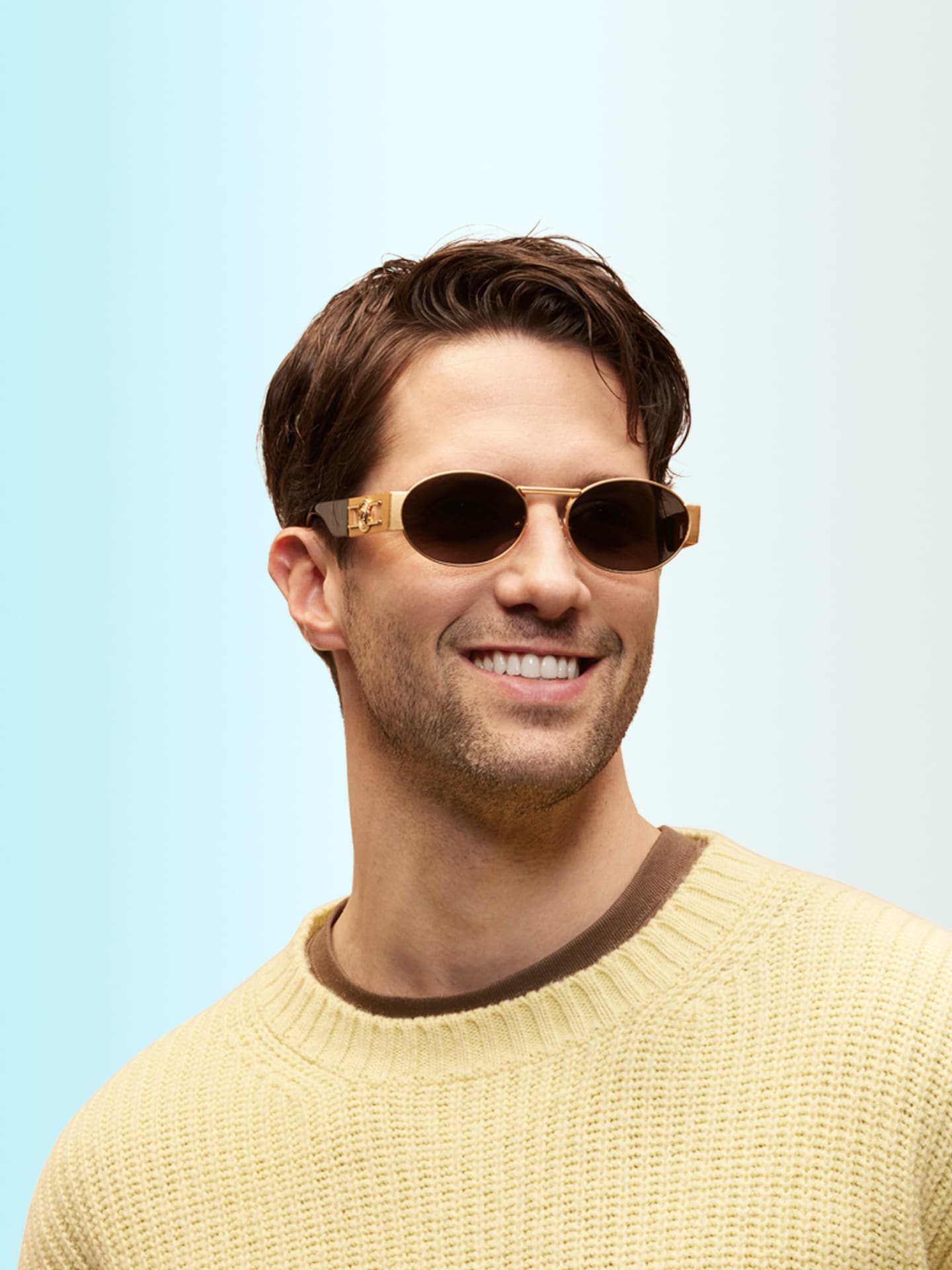 Versace VE2264 Sunglasses Versace VE2264 100287 Matte Gold Sunglasses for Men and  main image 4