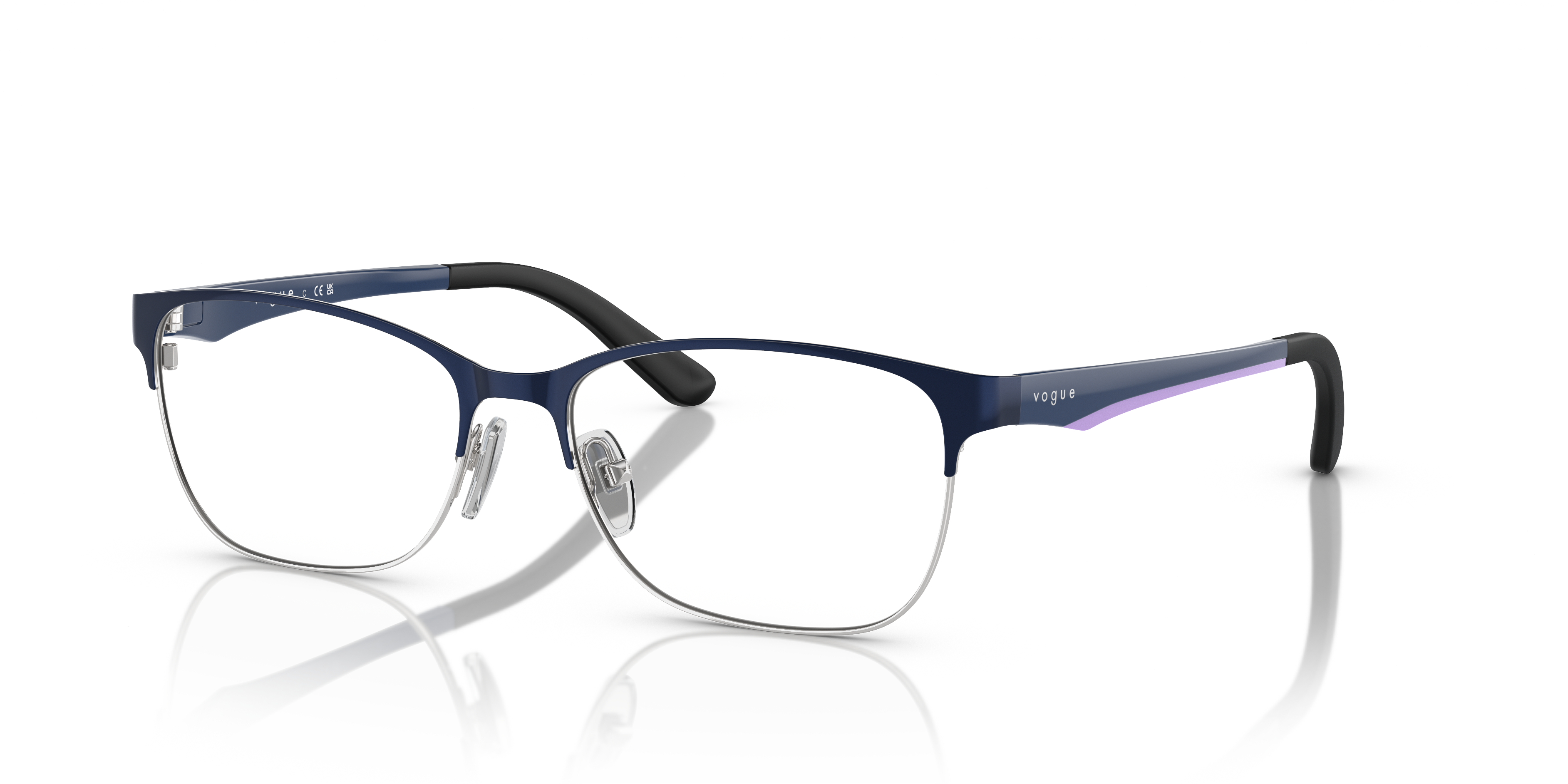 Vogue Eyewear Unisex Vo3940 Top Brushed Blue Silver Size Small 90$