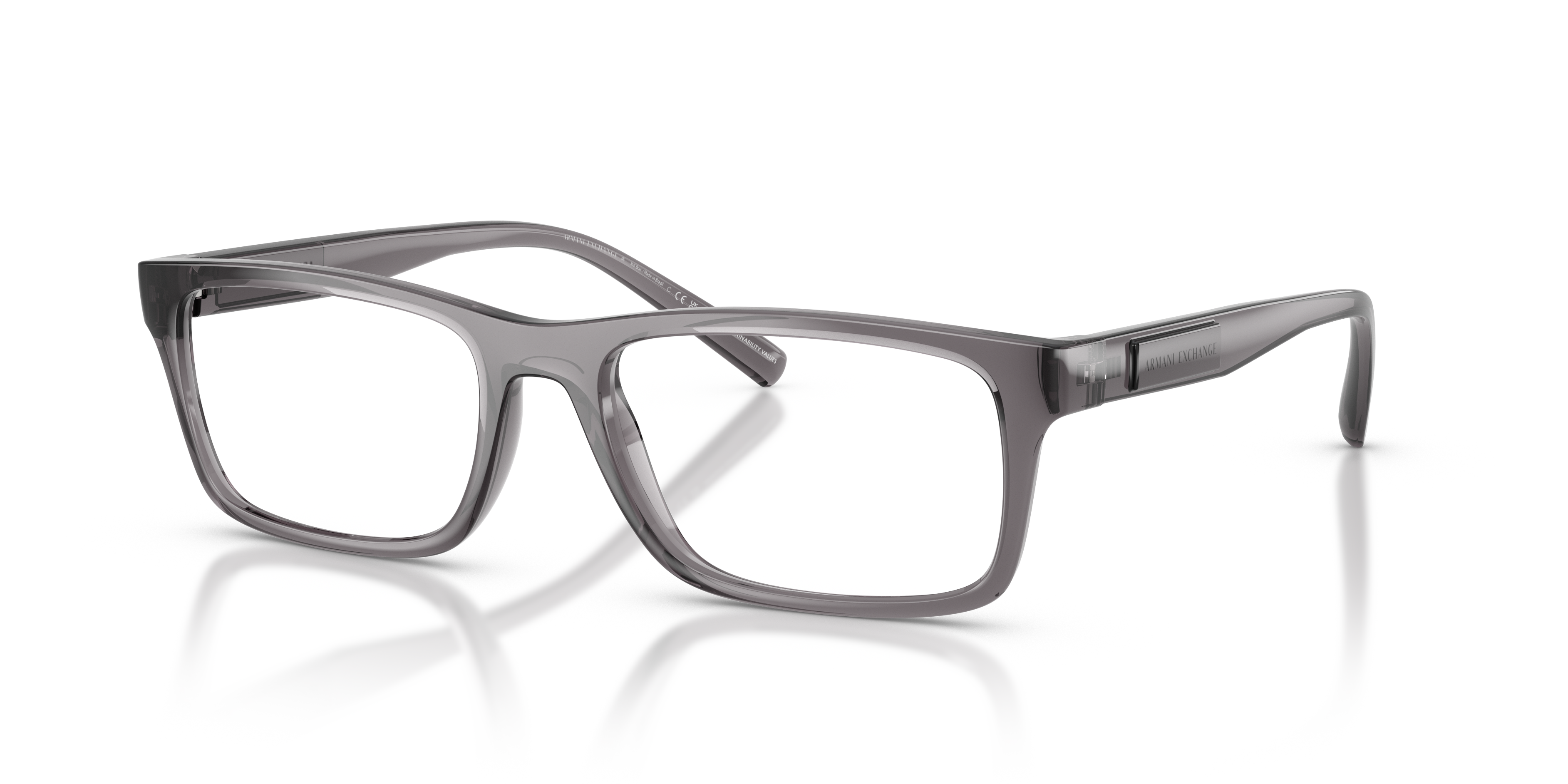 Armani Exchange Unisex Ax3115 Transparent Gris Brillant Size 132$
