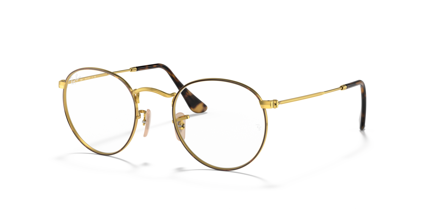 Ray-Ban RB3447V Round Metal Optics Havana On Gold