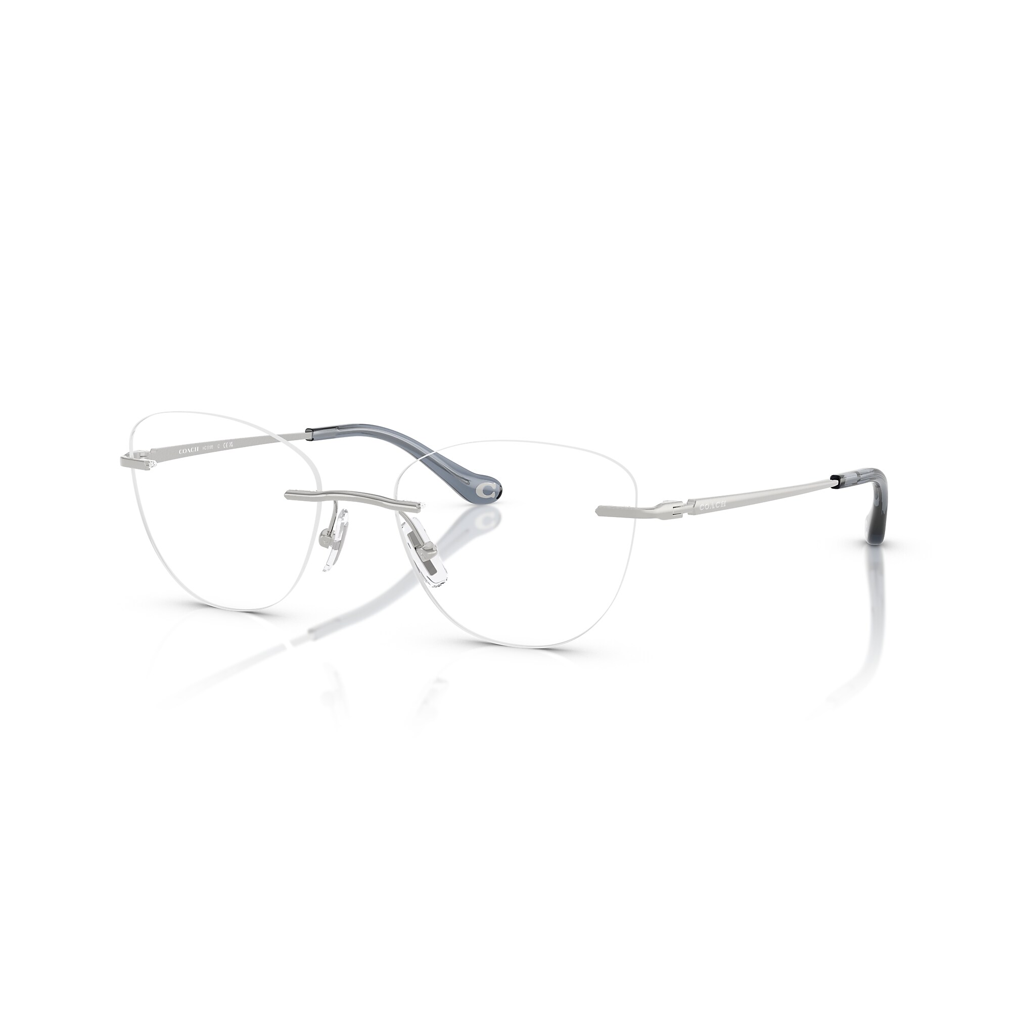 Coach Silver Rimless Oval Eyeglasses Eyeglasses Coach HC5185 | Free Shipping | Glasses.com® main image 4