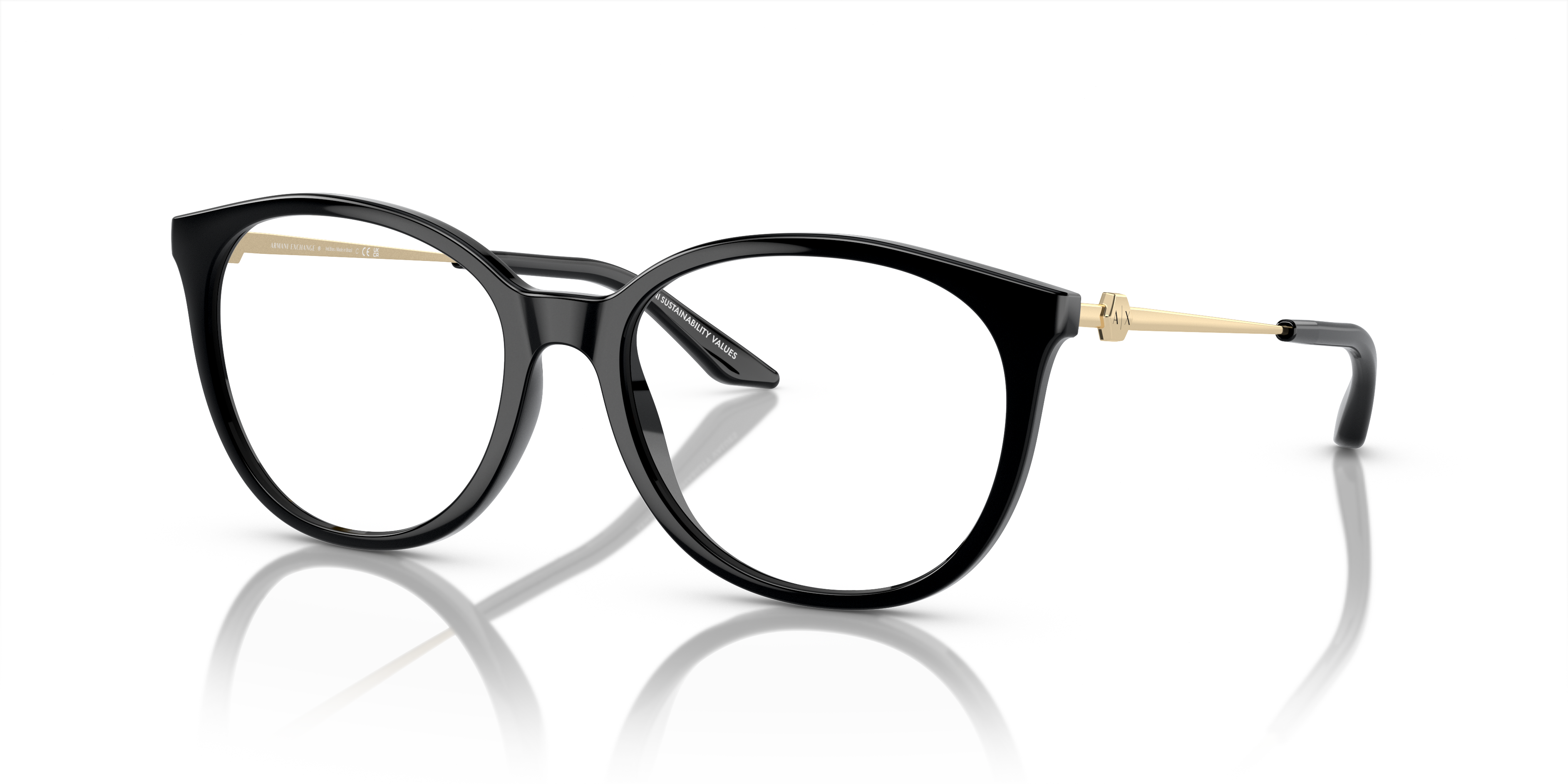 Armani Exchange Unisex Ax3109 Shiny Black Size Standard 97$