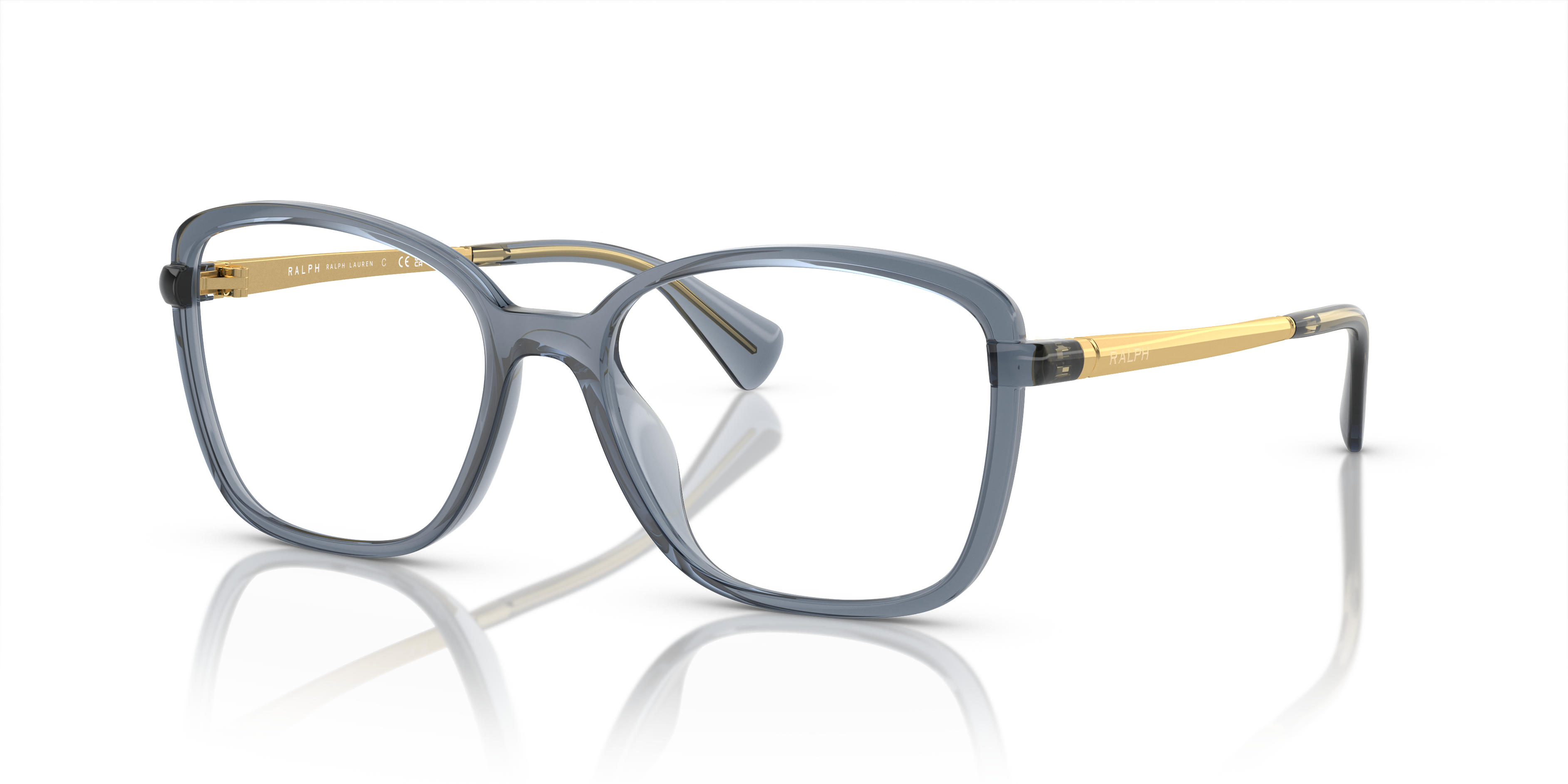 Ralph by Ralph Lauren Unisex Ra7156u Shiny Transparent Blue Size 79$