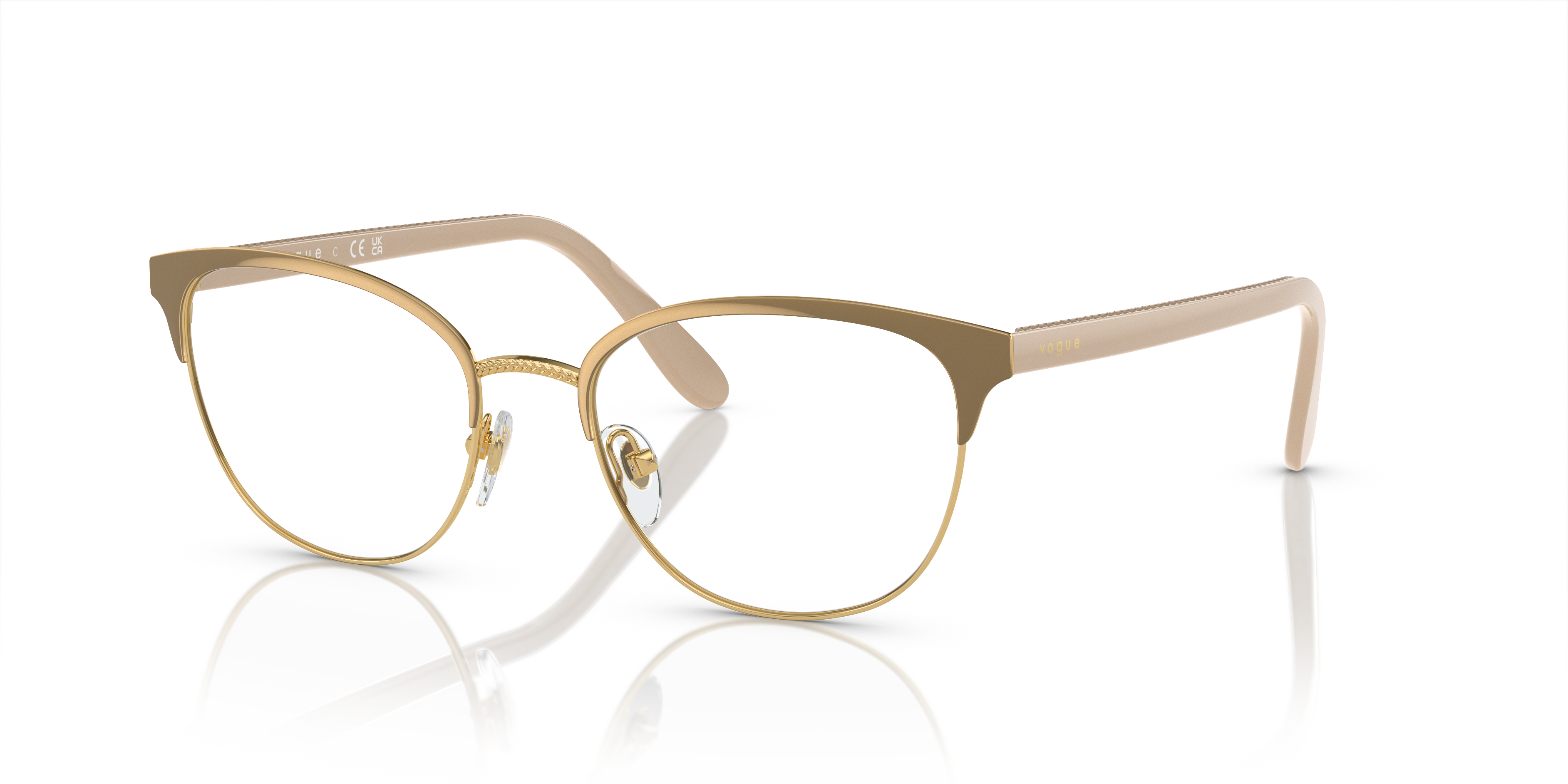 Vogue Eyewear Unisex Vo4088 Top Beige Gold Size Small 84$