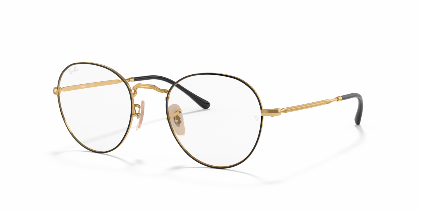 Ray-Ban RB3582V Round Metal Optics II Black On Gold