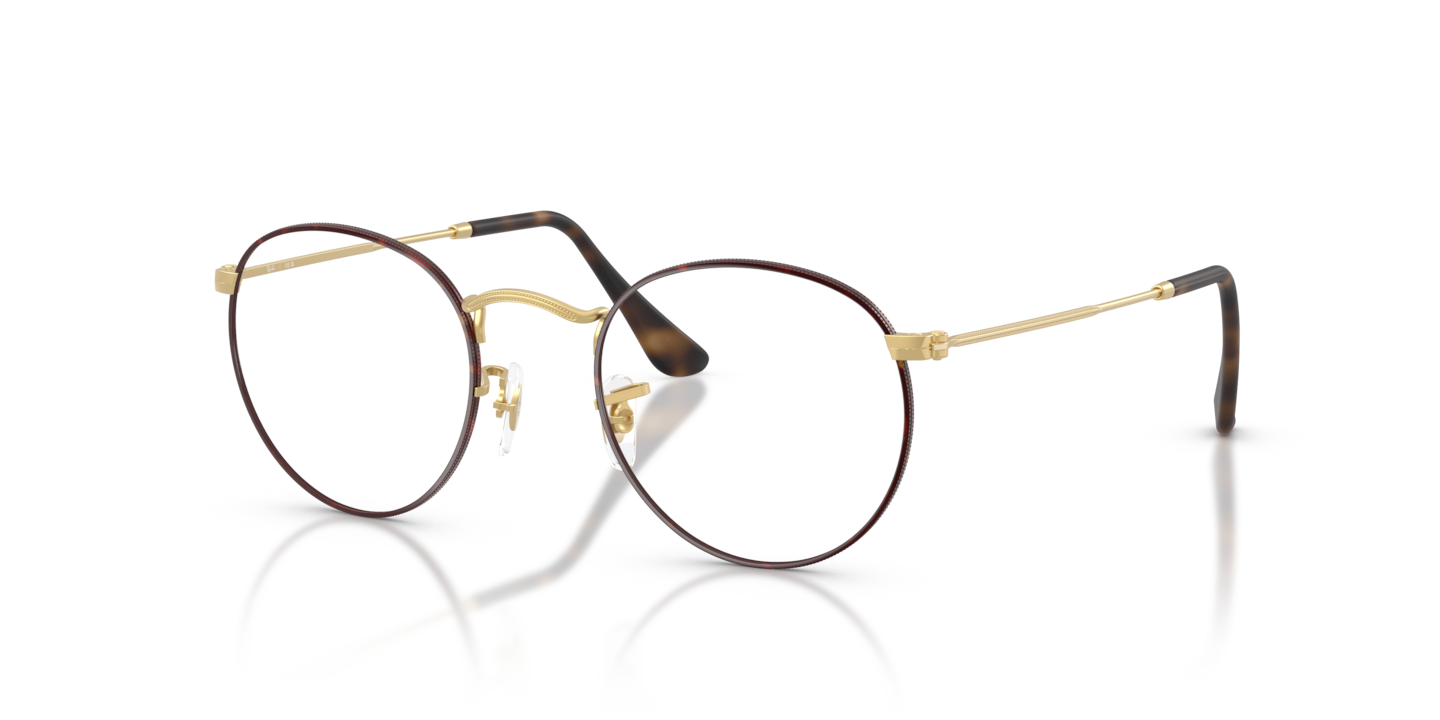 Ray-Ban RB3447V Round Metal Optics Matte Havana On Matte Arista Gold