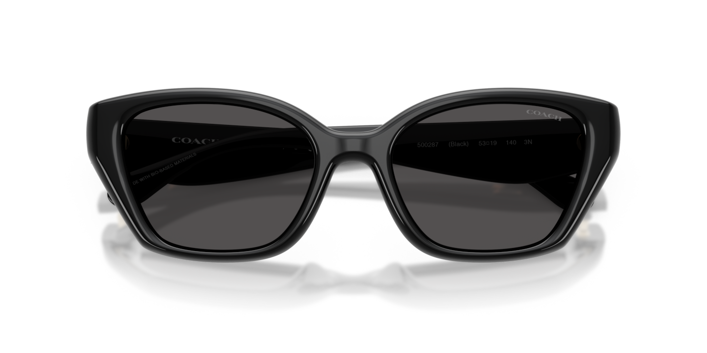 Coach Black Frame Sunglasses with Brown Gradient Lenses and White Temples HC8132 main image 2