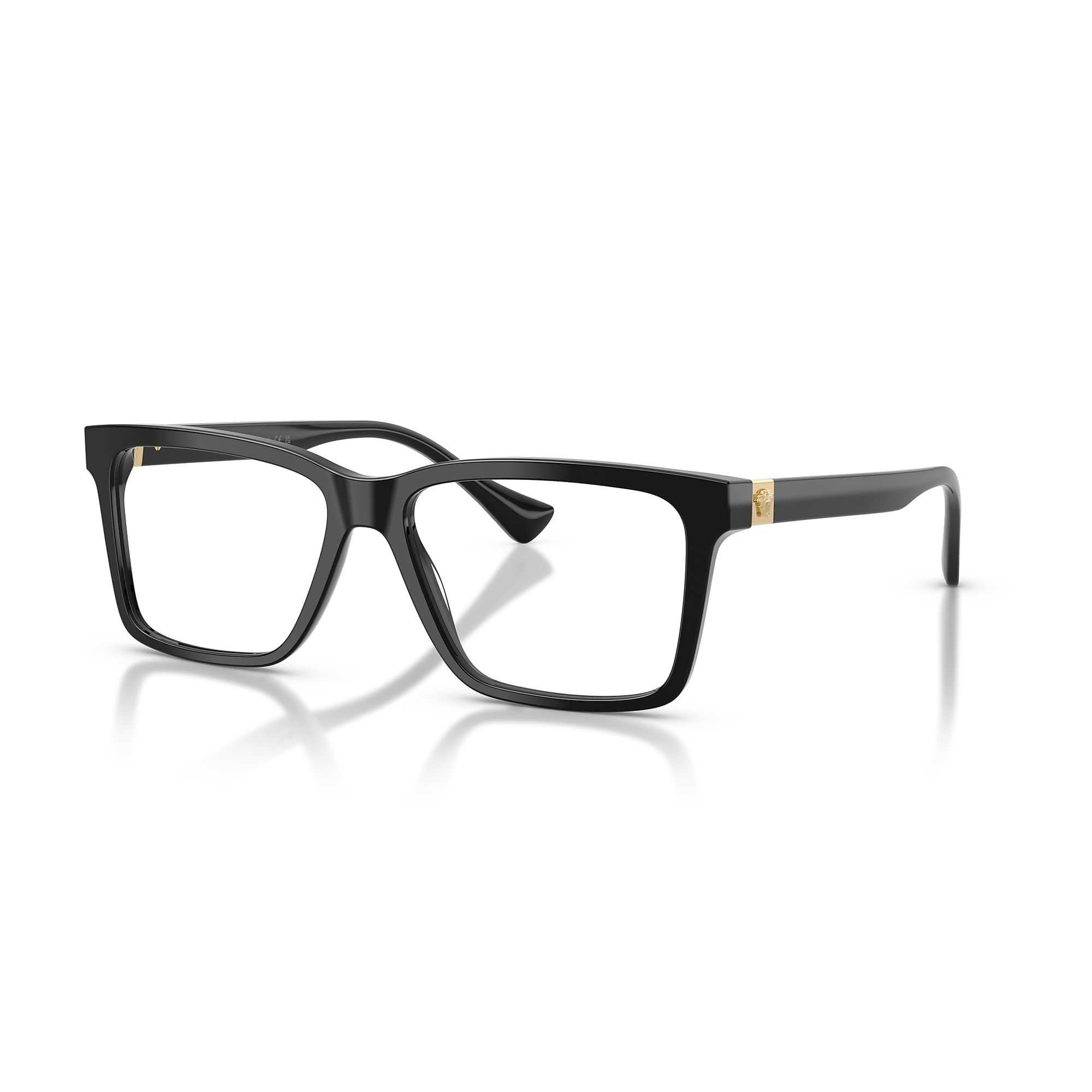 Versace Classic Rectangular Metal Eyeglasses in Black Versace VE3328F Rectangular Eyeglasses For Men main image 4